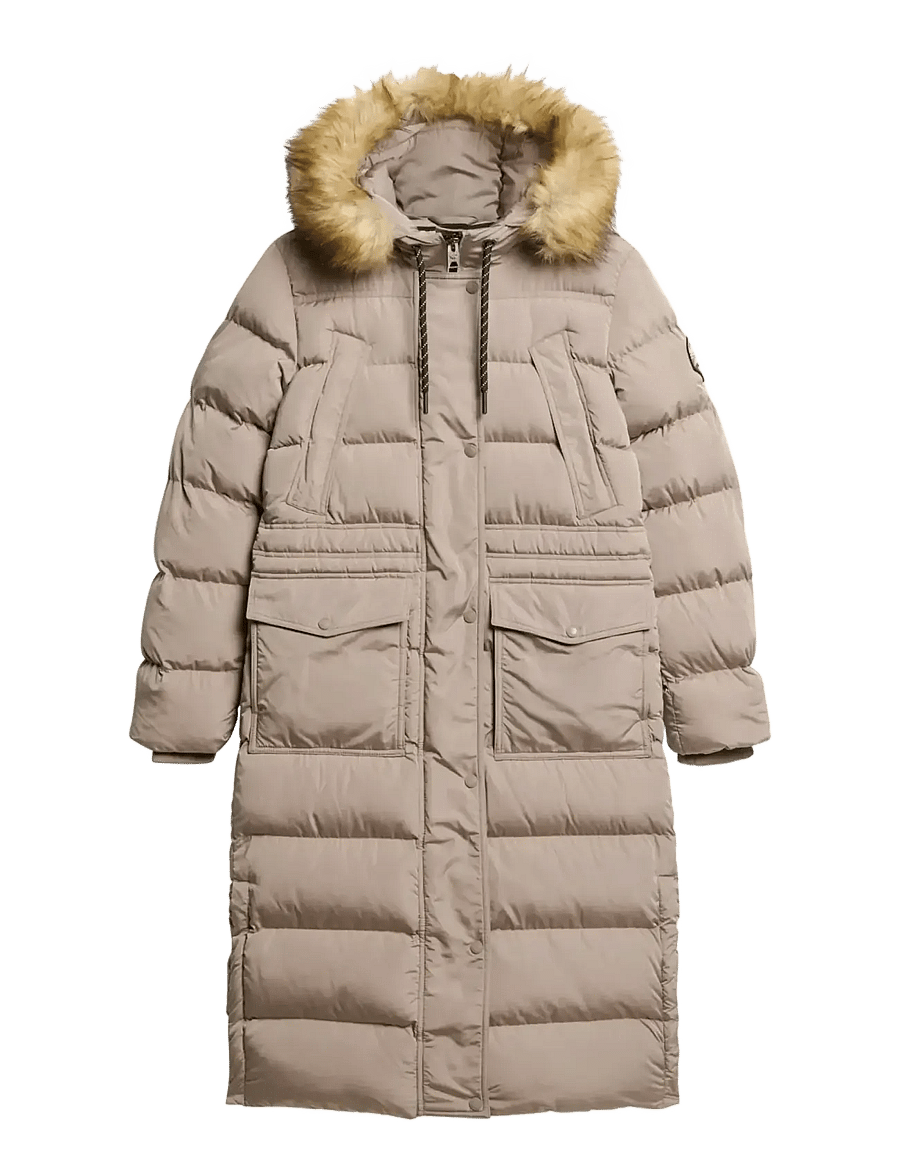 Superdry - EVEREST FAUX FUR LONGLINE JKT - deep beige - 2