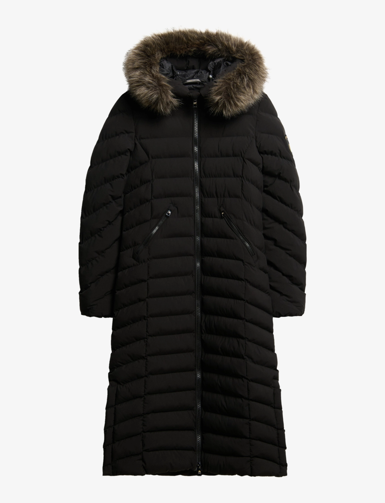 Superdry - FUJI FAUX FUR HOODED LONGLINE - black - 1