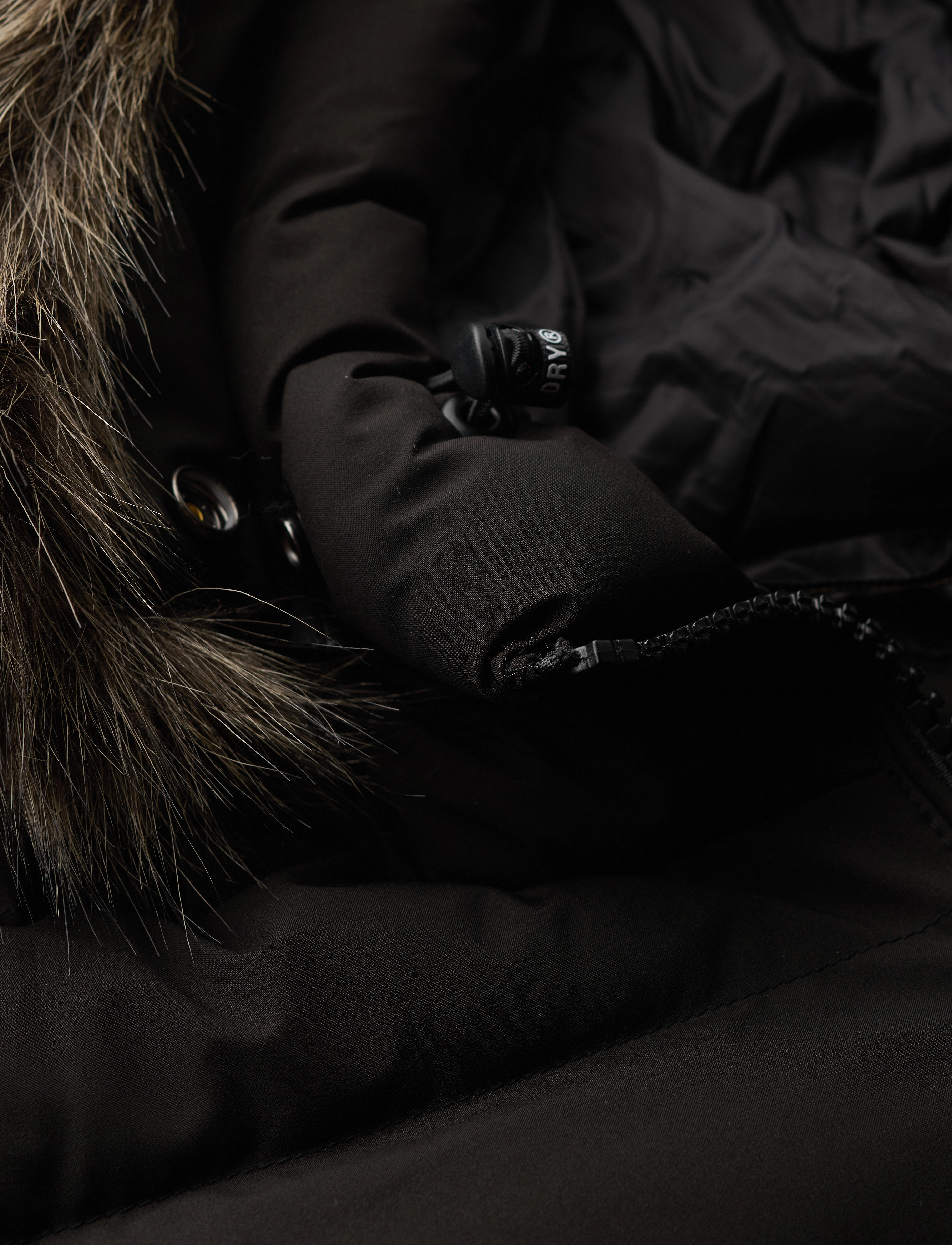 Superdry - FUJI FAUX FUR HOODED LONGLINE - black - 3