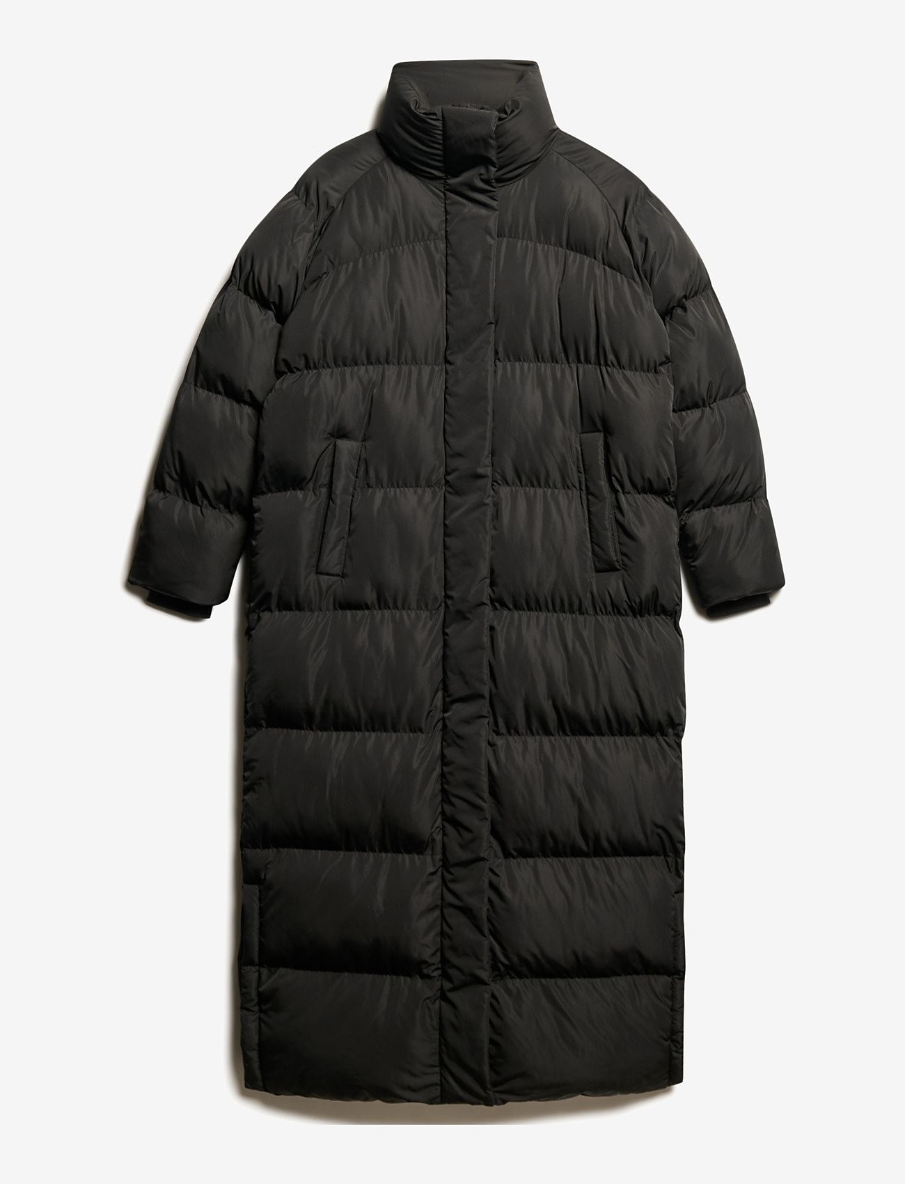 Superdry MAXI LONGLINE PUFFER JACKET - Dunfrakker - BLACK / black
