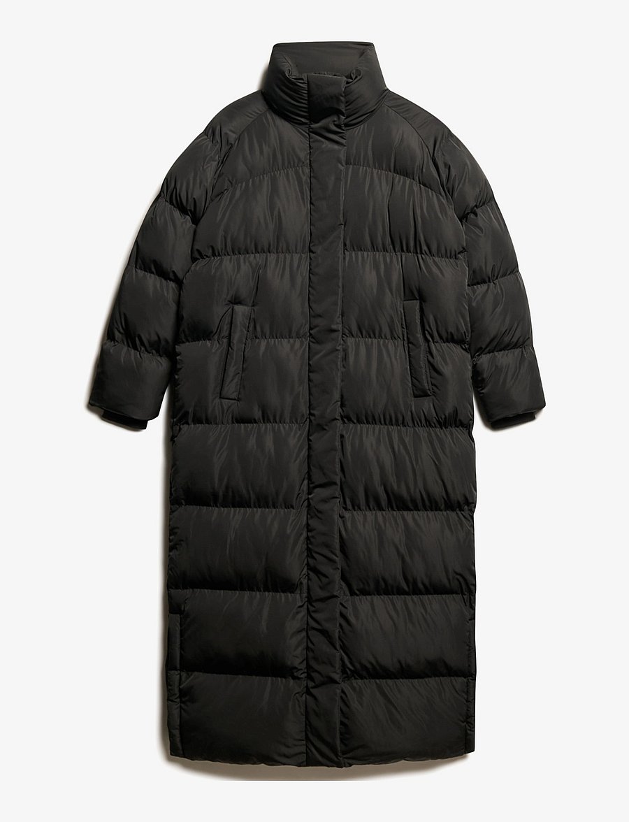 Superdry - MAXI LONGLINE PUFFER JACKET - vinterjakker - black - 1