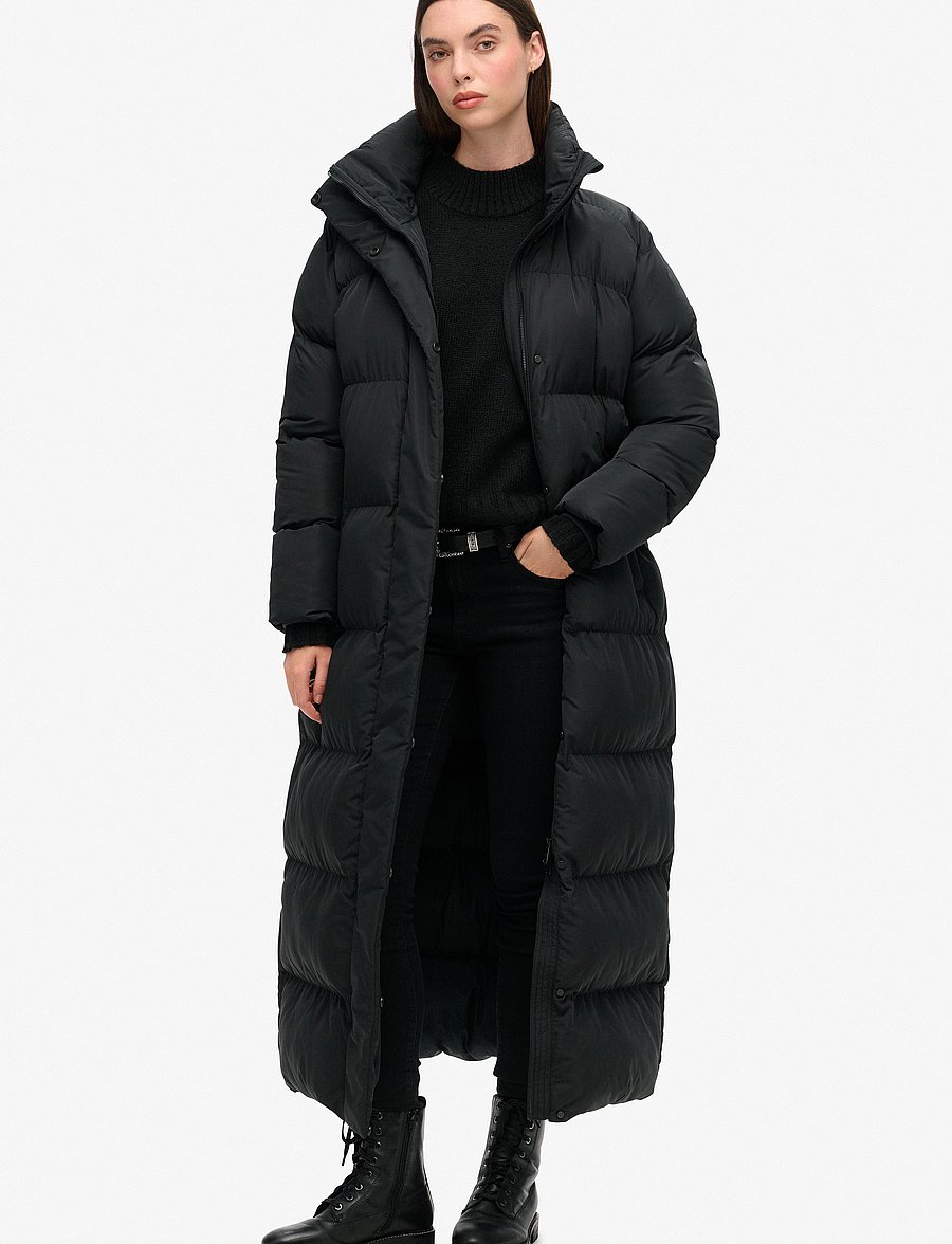 Superdry - MAXI LONGLINE PUFFER JACKET - vinterjakker - black - 0