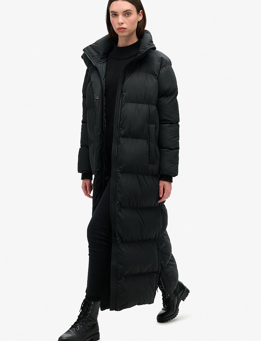 Superdry - MAXI LONGLINE PUFFER JACKET - vinterjakker - black - 3
