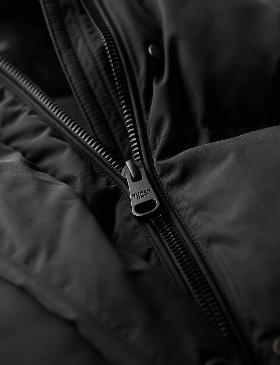 Superdry - MAXI LONGLINE PUFFER JACKET - vinterjakker - black - 4
