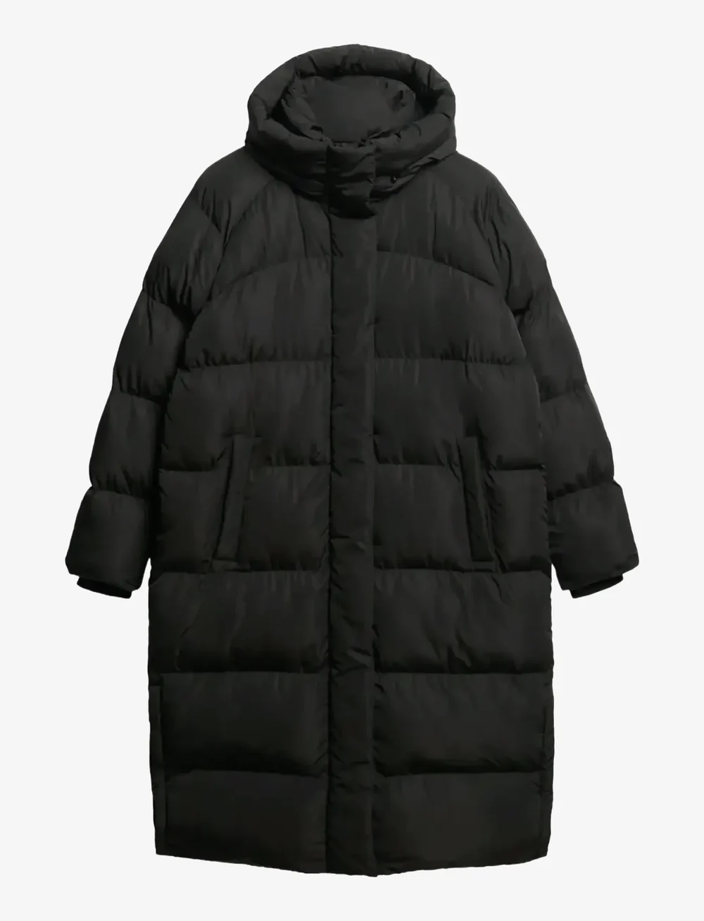Superdry - LONGLINE HOODED PUFFER JACKET - dunfrakker - black - 1