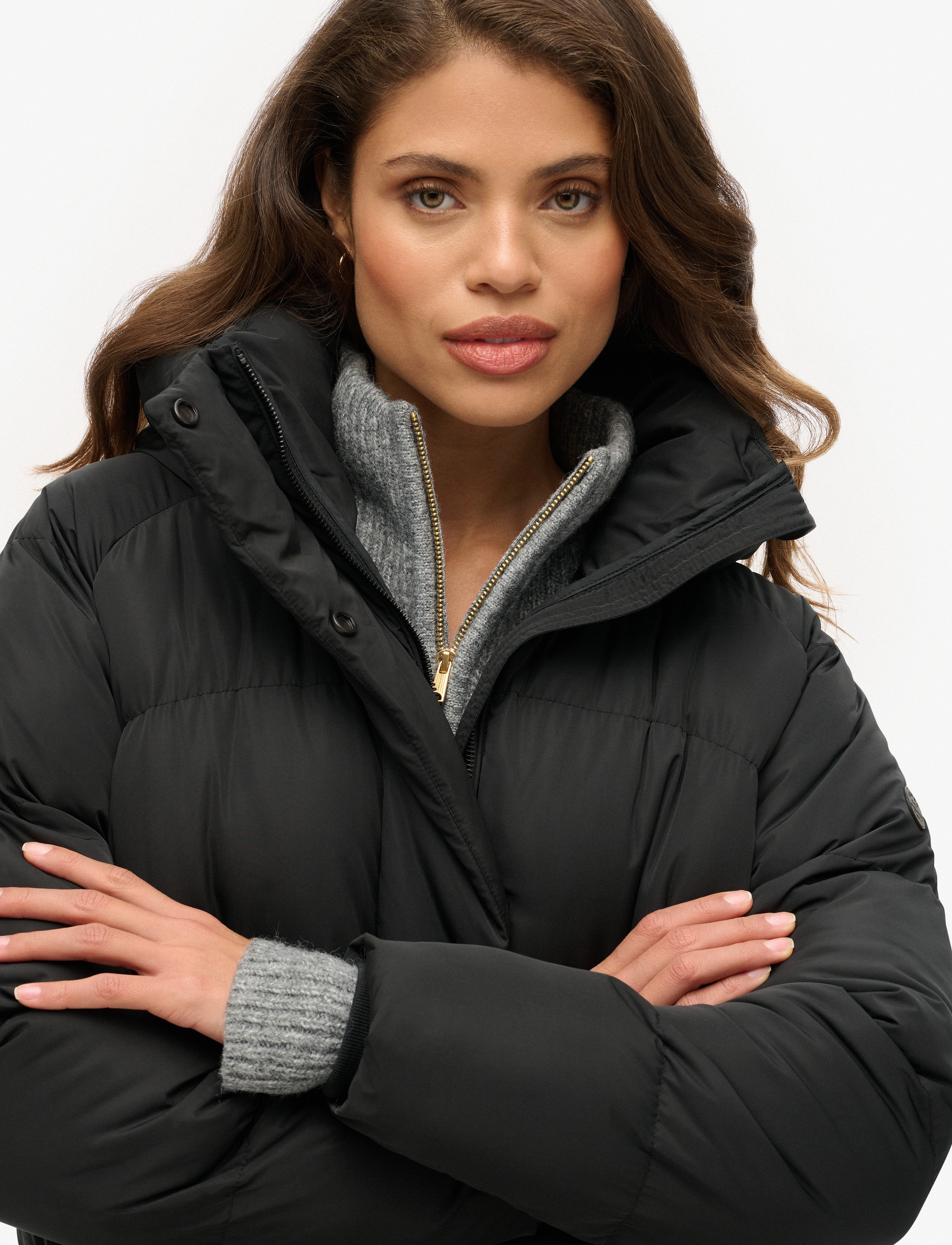 Superdry - LONGLINE HOODED PUFFER JACKET - talvejoped - black - 3