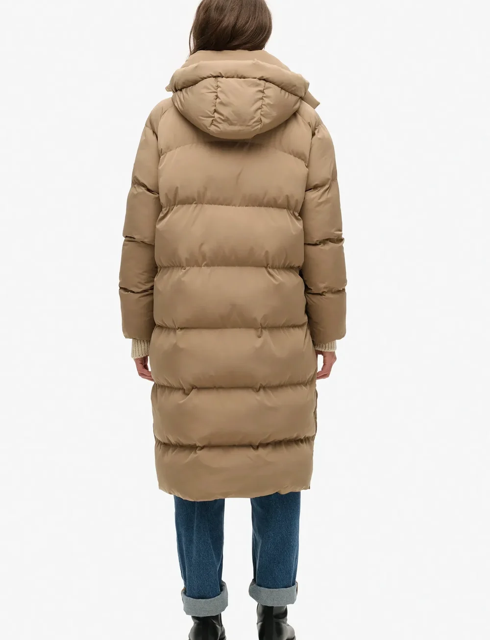Superdry - LONGLINE HOODED PUFFER JACKET - manteaux d'hiver - fossil brown - 5