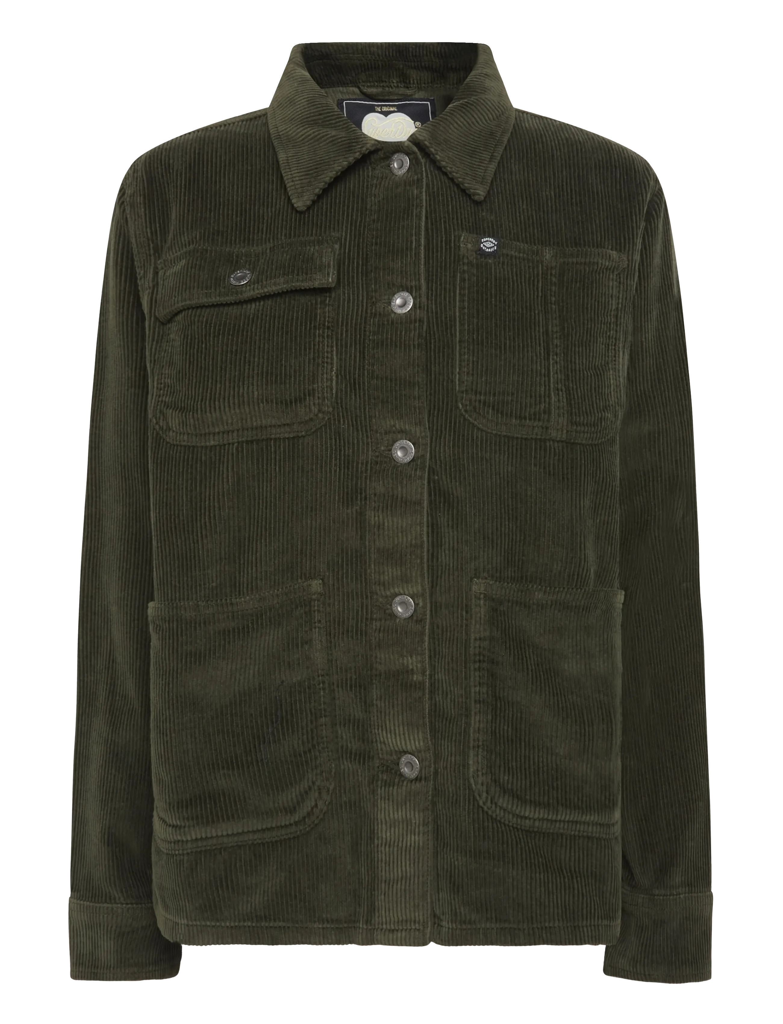 Superdry - CORDUROY CHORE JACKET - utility jackets - army khaki - 1