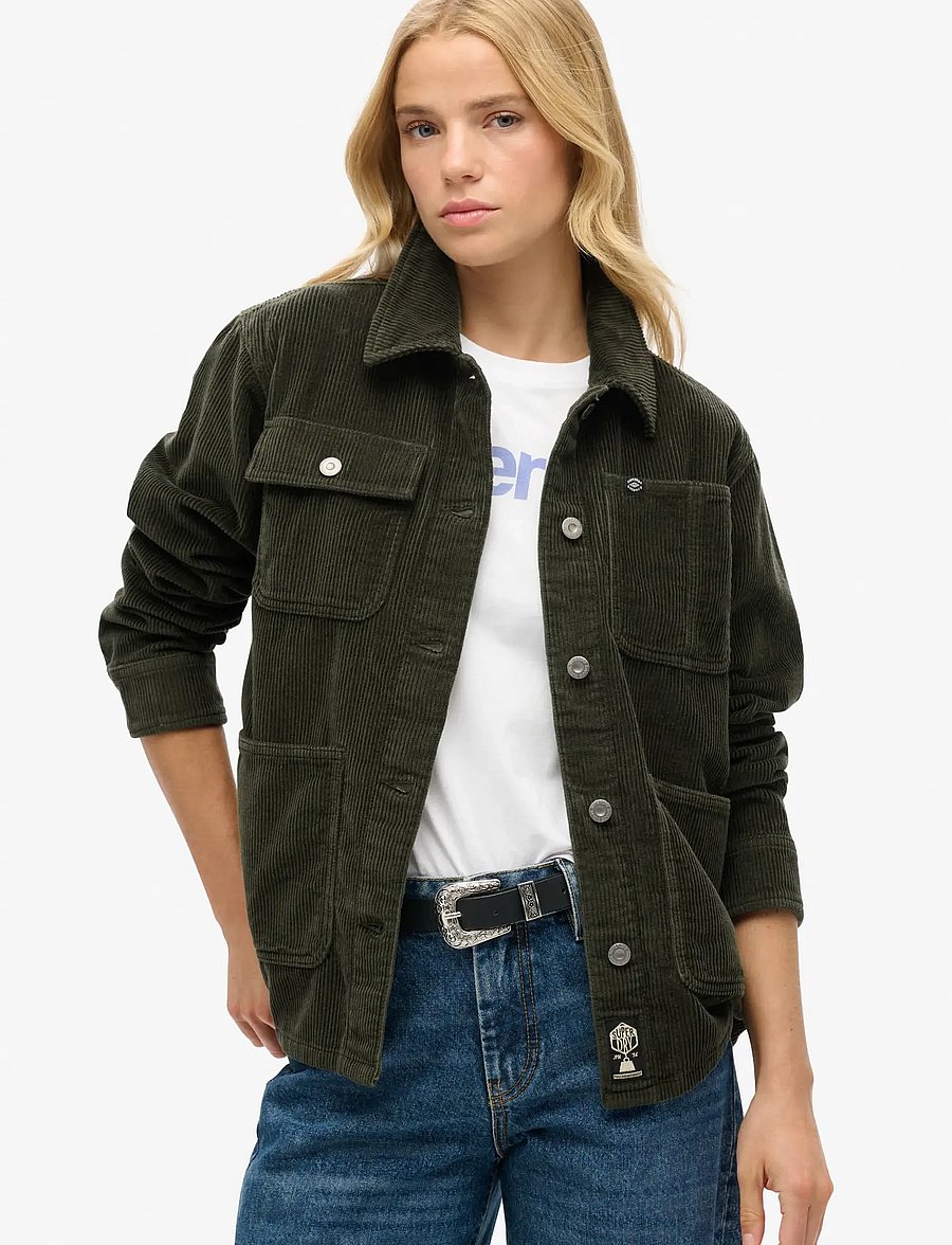 Superdry - CORDUROY CHORE JACKET - army khaki - 0