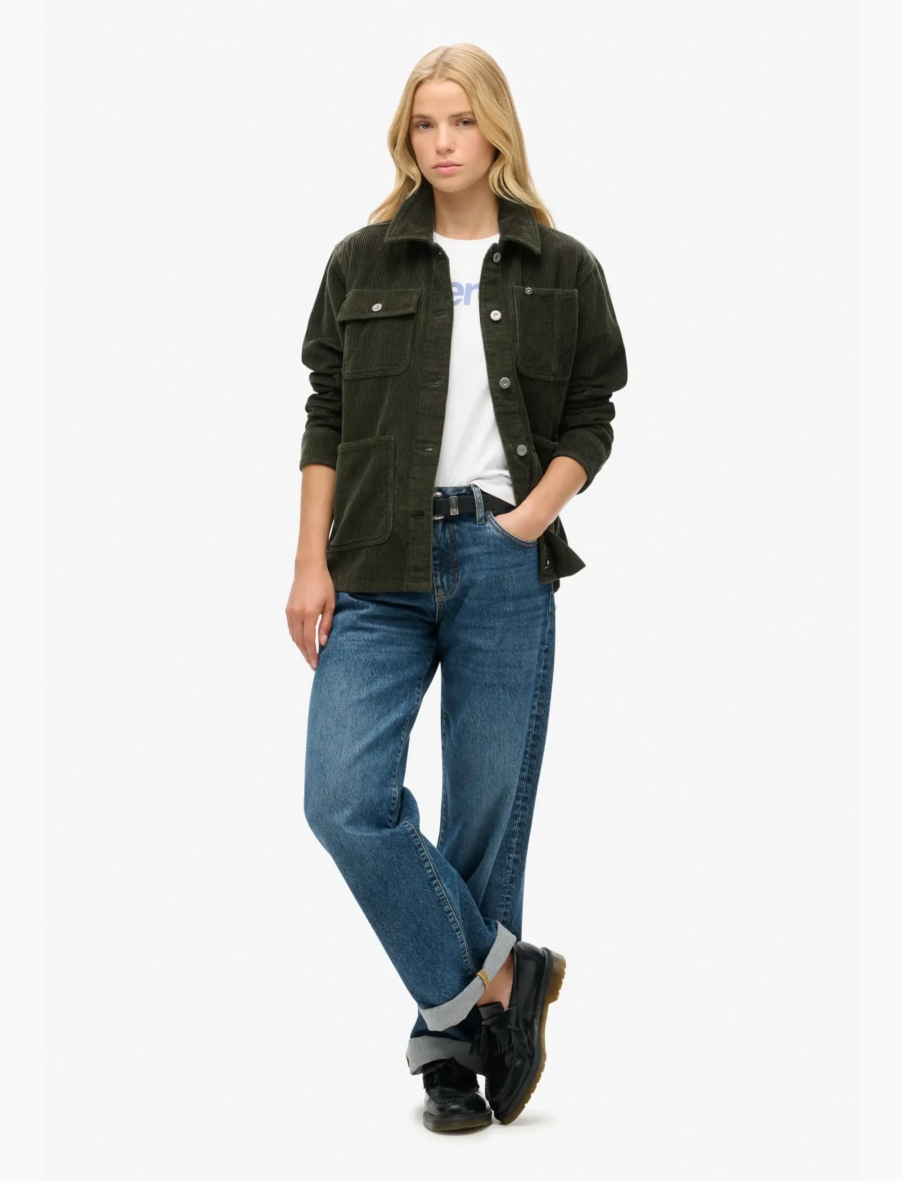 Superdry - CORDUROY CHORE JACKET - army khaki - 2