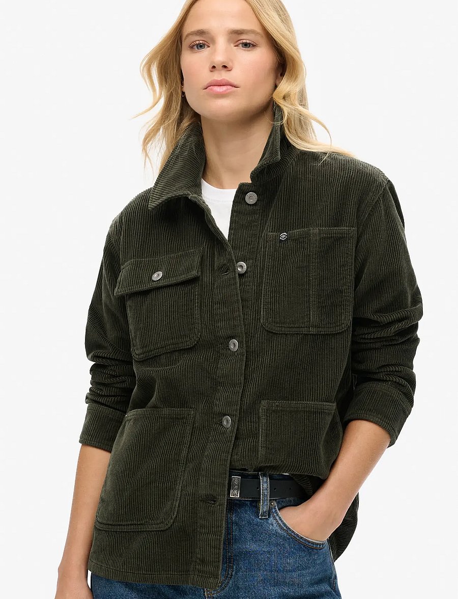 Superdry - CORDUROY CHORE JACKET - army khaki - 3