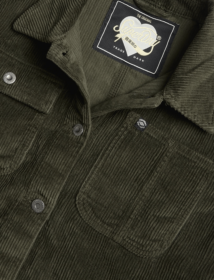 Superdry - CORDUROY CHORE JACKET - utility jackets - army khaki - 5