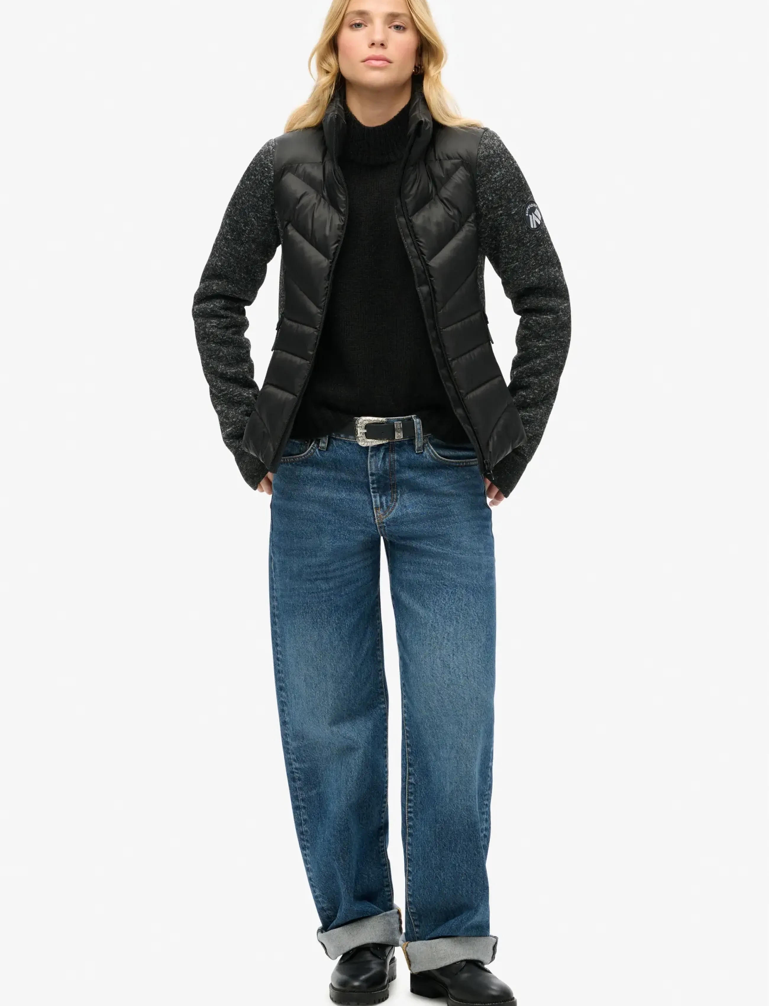 Superdry - STORM KNIT HYBRID JACKET - winterjacken - black - 2
