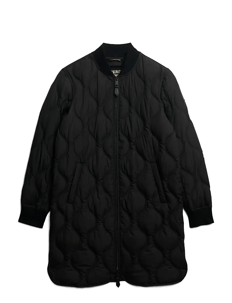 Superdry - LONG QUILTED LINER JACKET - steppjacken - black - 1