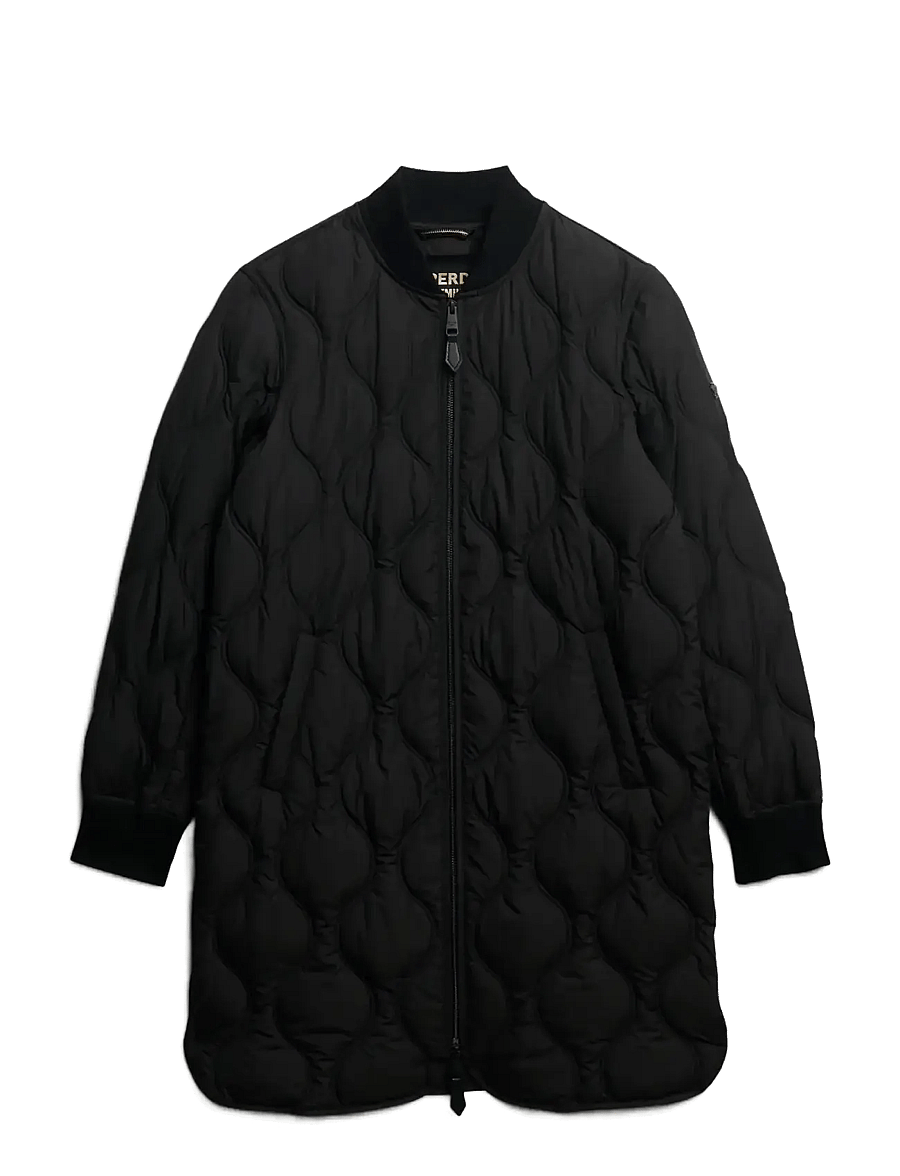 Superdry - LONG QUILTED LINER JACKET - black - 1