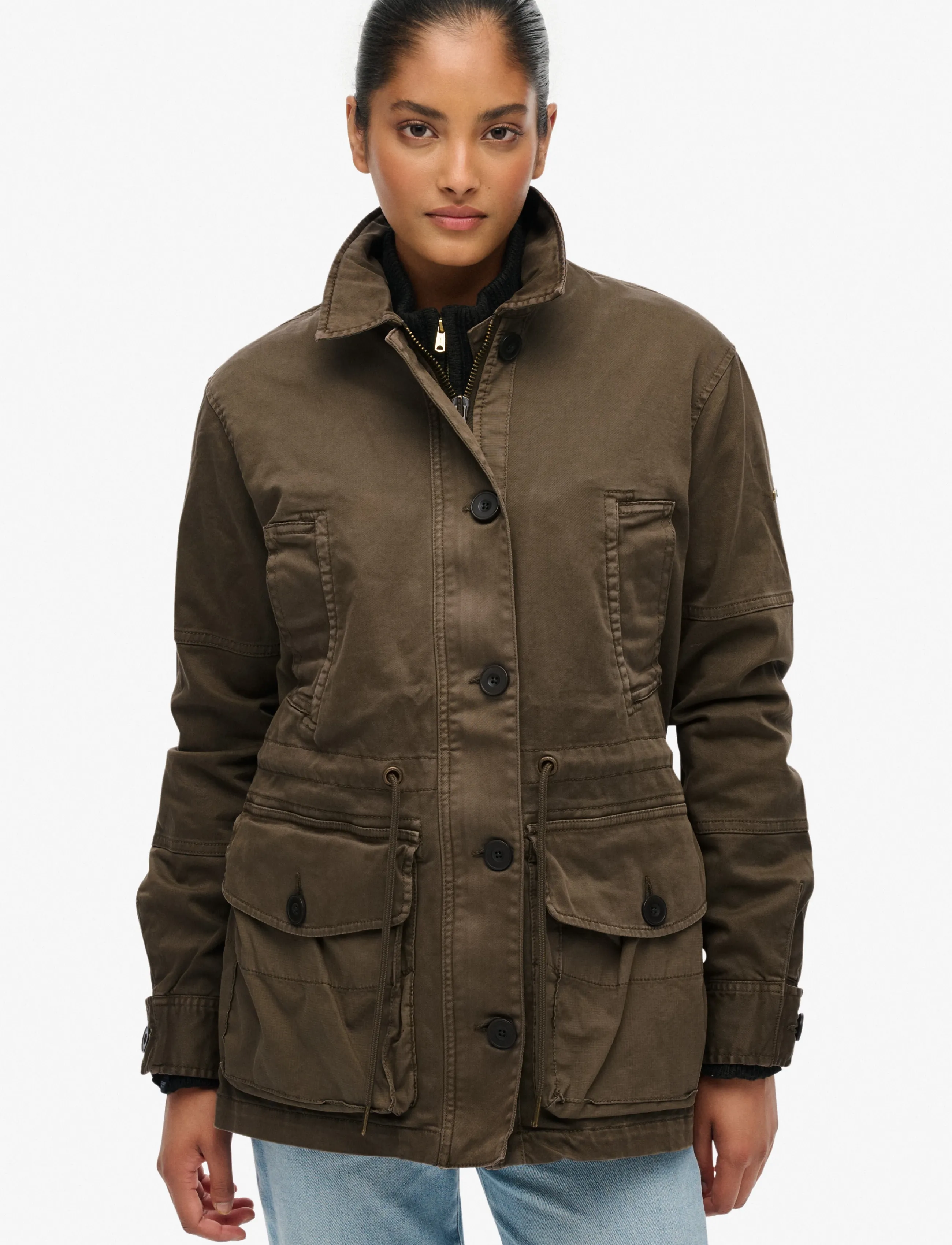 Superdry - DROPPED WAIST JACKET - utility-jakker - deep olive - 4