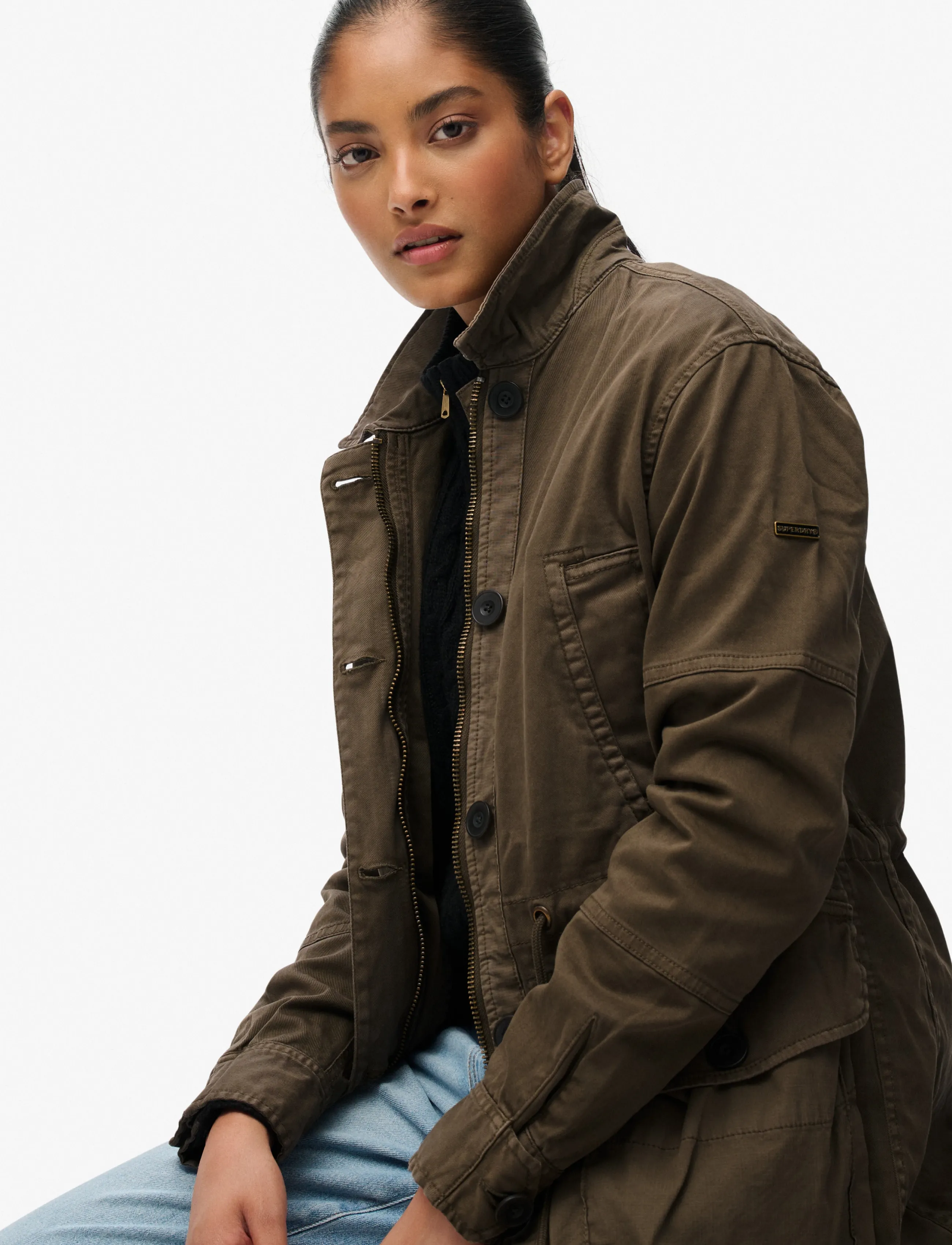 Superdry - DROPPED WAIST JACKET - utility-jakker - deep olive - 5