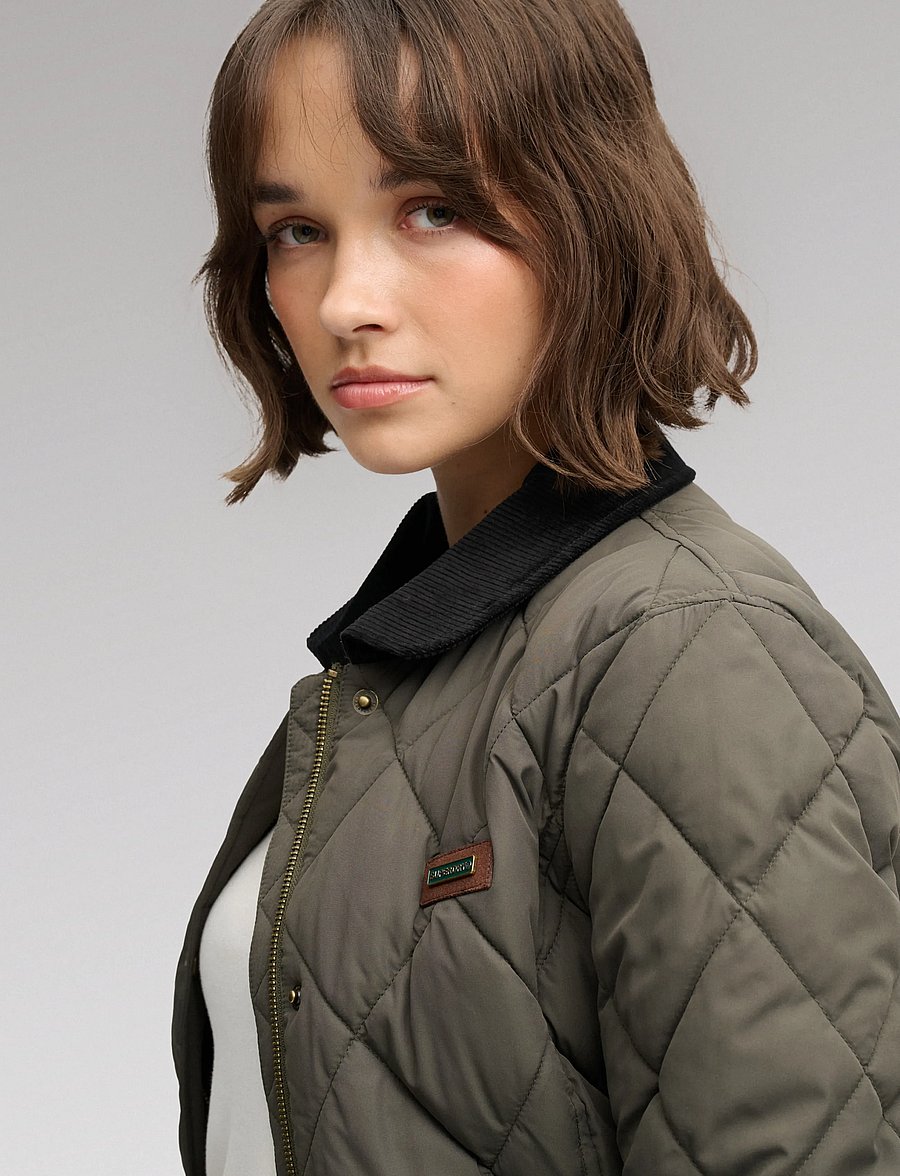 Superdry - CORD TRIMMED LINER JACKET - vinterjakker - army khaki - 4