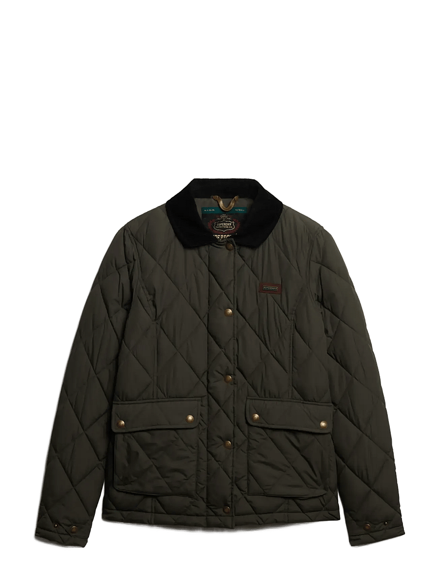 Superdry - CORD TRIMMED LINER JACKET - vinterjakker - army khaki - 2