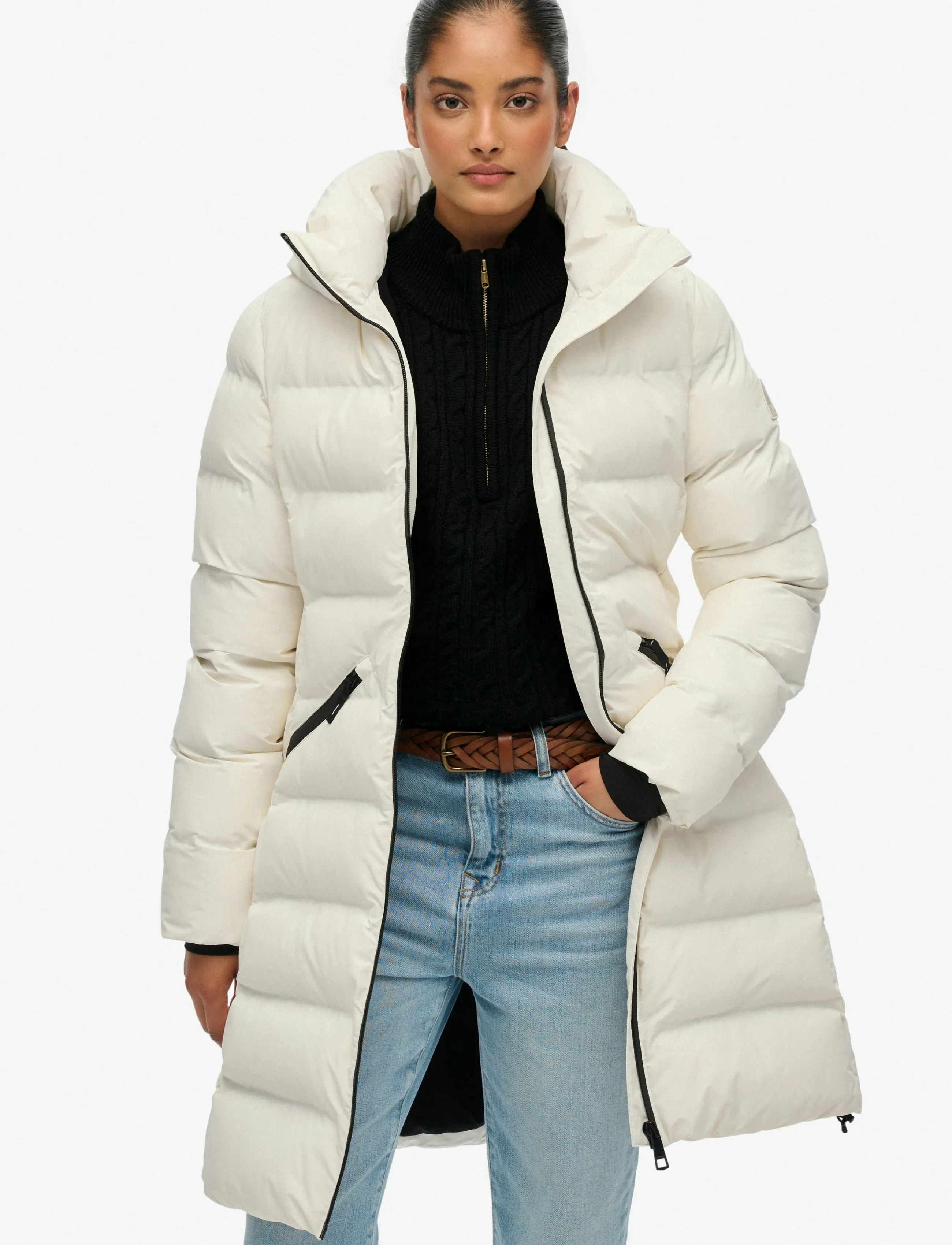 Superdry - CITY MID PADDED JACKET - sulejoped ja voodriga joped - off white - 0