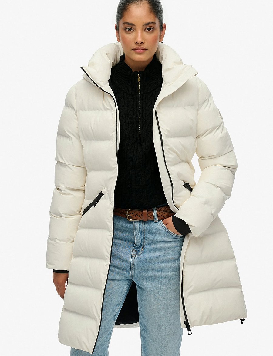Superdry - CITY MID PADDED JACKET - sulejoped ja voodriga joped - off white - 0