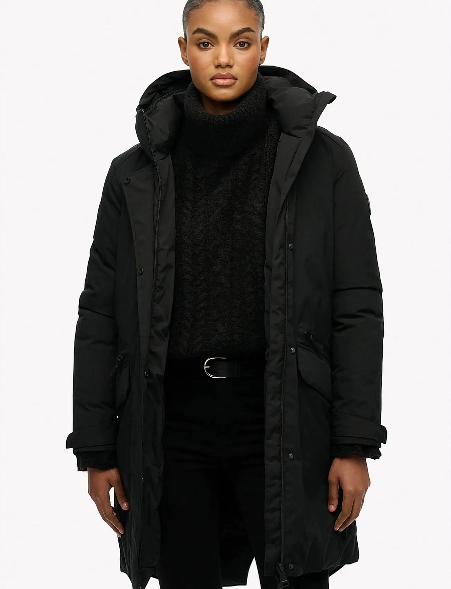 Superdry - CITY FISHTAIL PADDED PARKA - parkas - black - 0