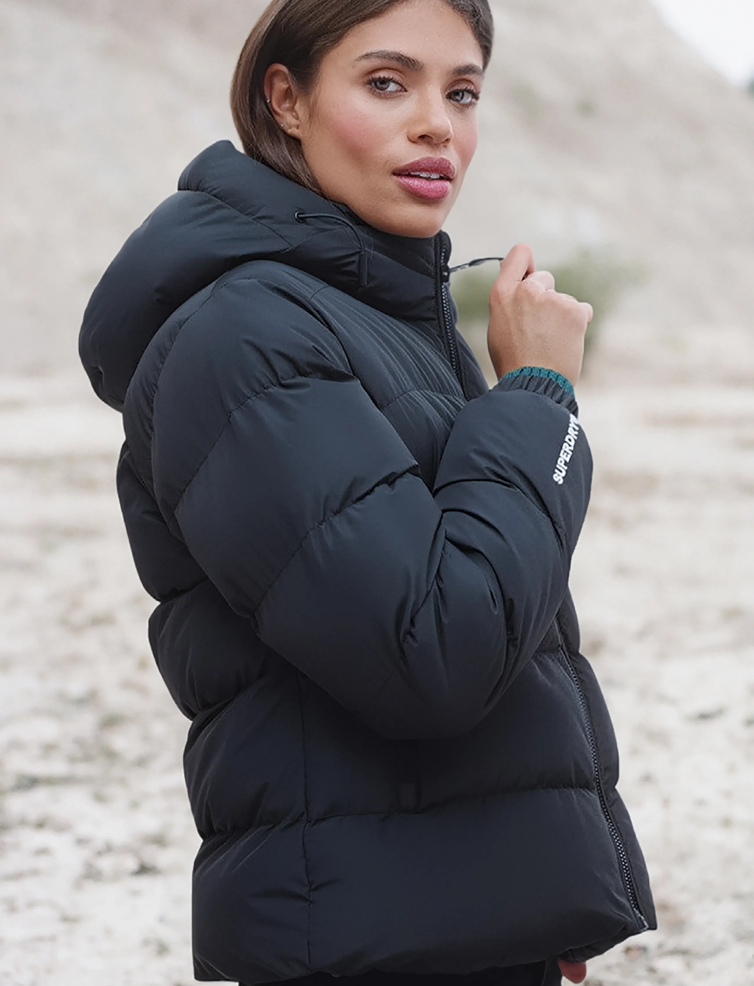 Hooded Sports Puffer Jacket