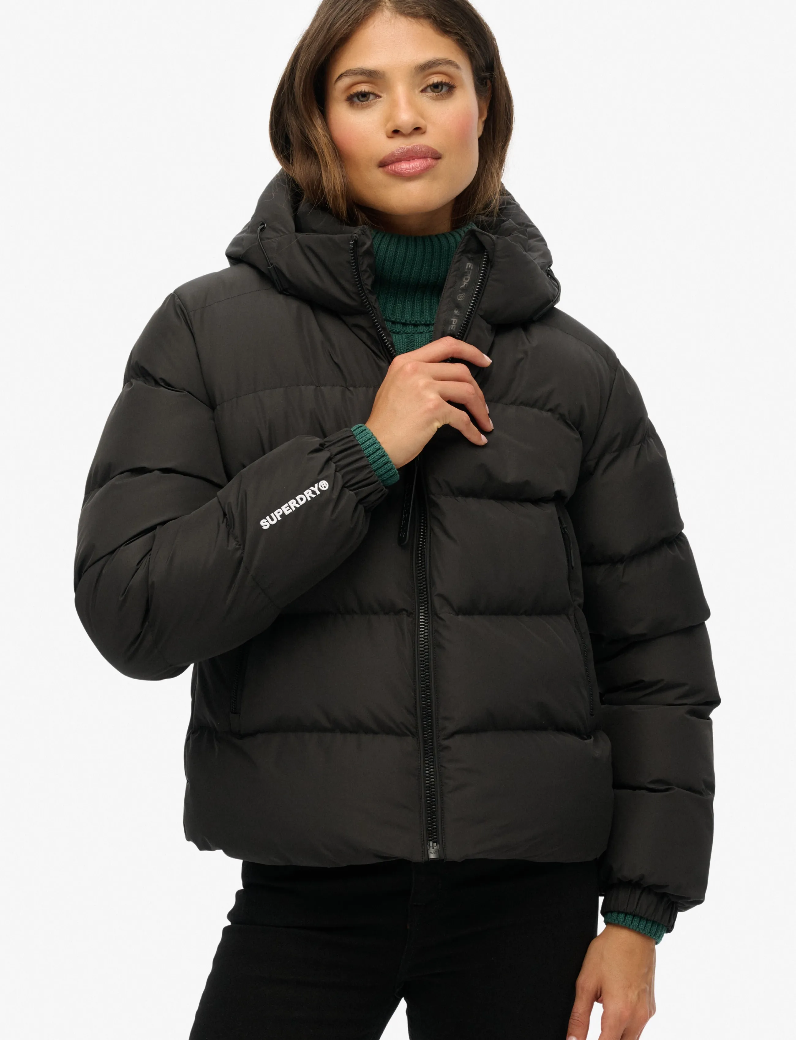 Superdry - HOODED SPORTS PUFFER JACKET - winterjassen - black - 5