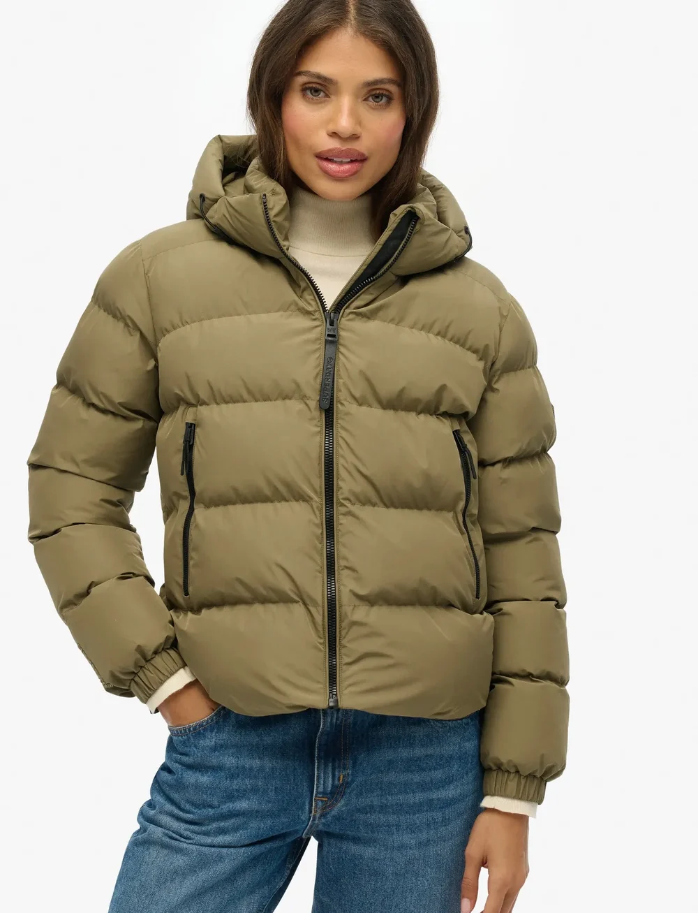 Superdry - HOODED SPORTS PUFFER JACKET - dunjakker - khaki - 3