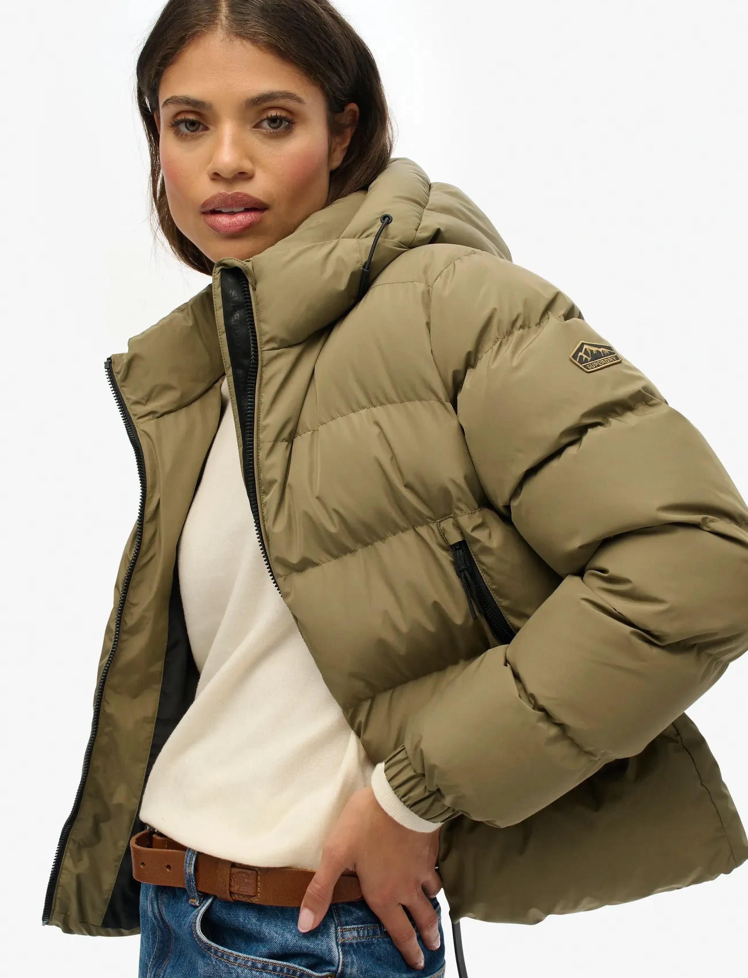 Superdry - HOODED SPORTS PUFFER JACKET - winterjacken - khaki - 4