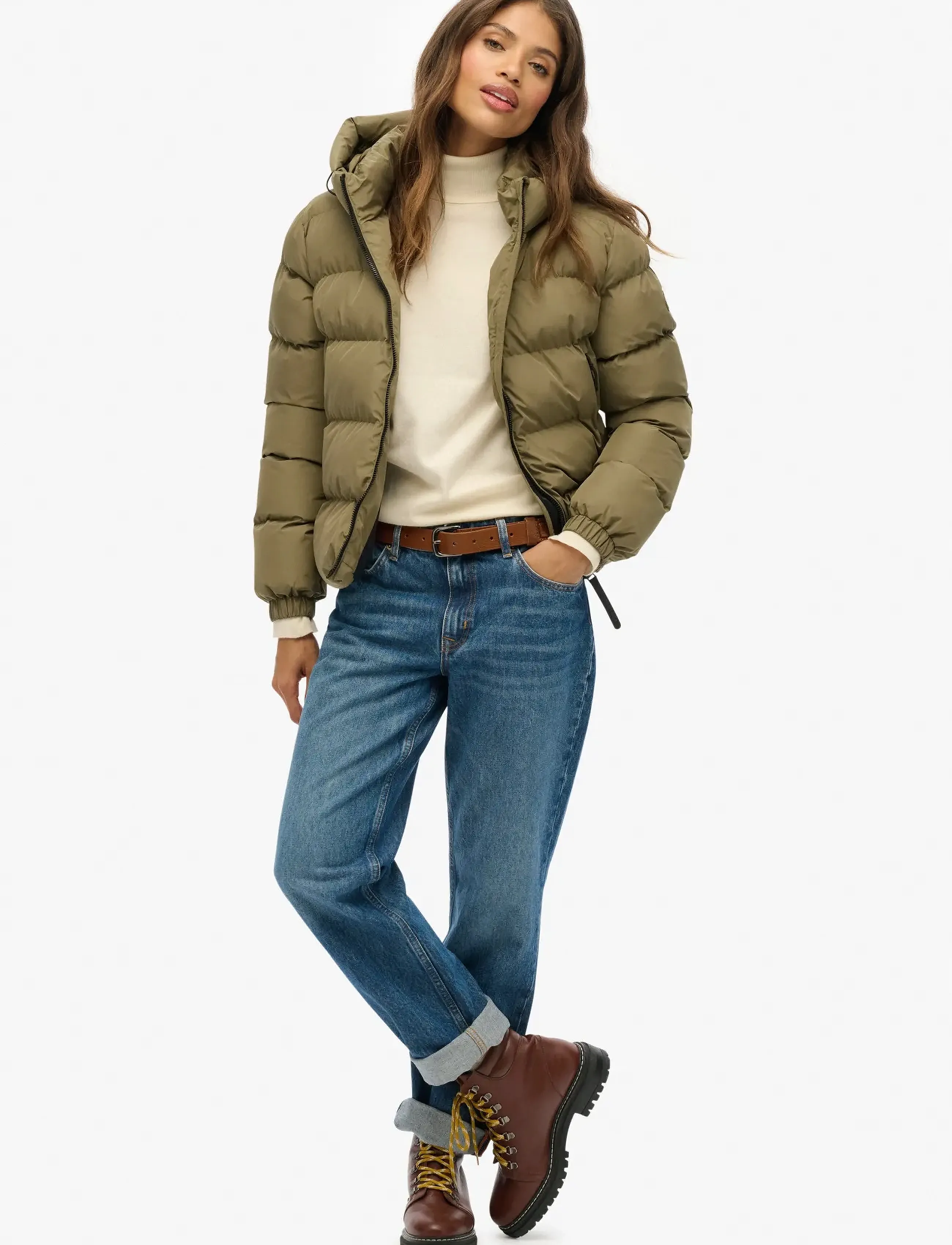 Superdry - HOODED SPORTS PUFFER JACKET - winterjacken - khaki - 5