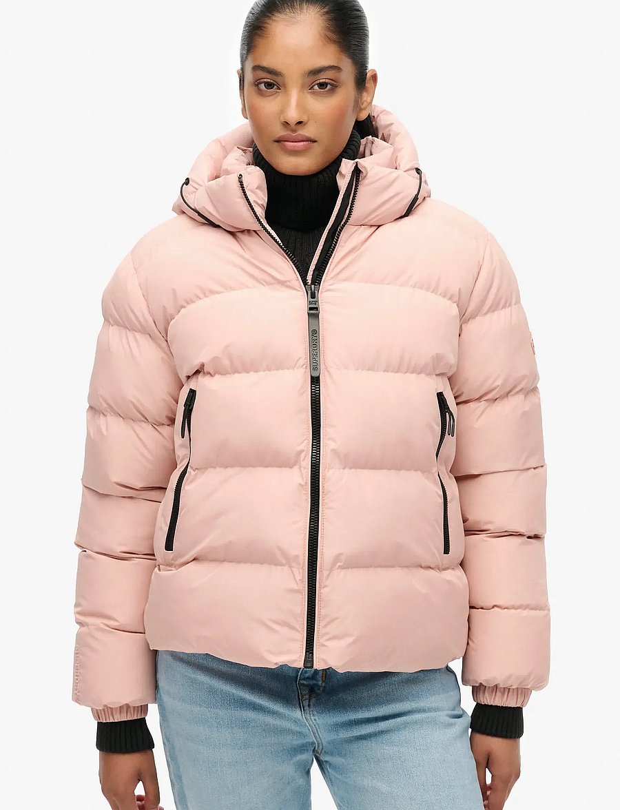 Superdry - HOODED SPORTS PUFFER JACKET - talvejoped - vintage blush - 3