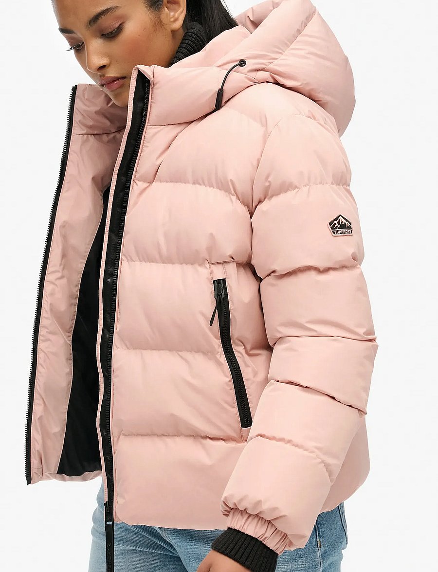 Superdry - HOODED SPORTS PUFFER JACKET - talvejoped - vintage blush - 4