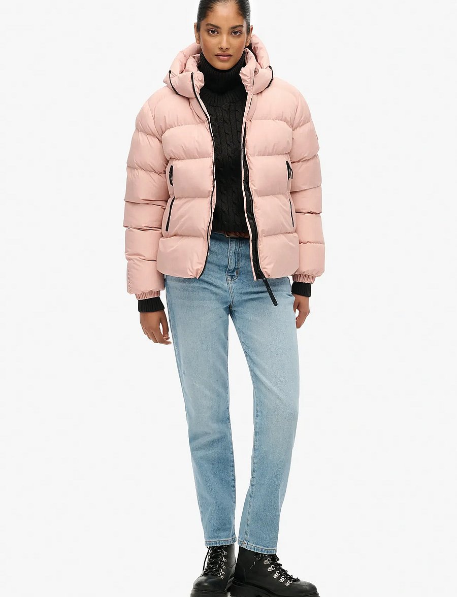 Superdry - HOODED SPORTS PUFFER JACKET - talvejoped - vintage blush - 5