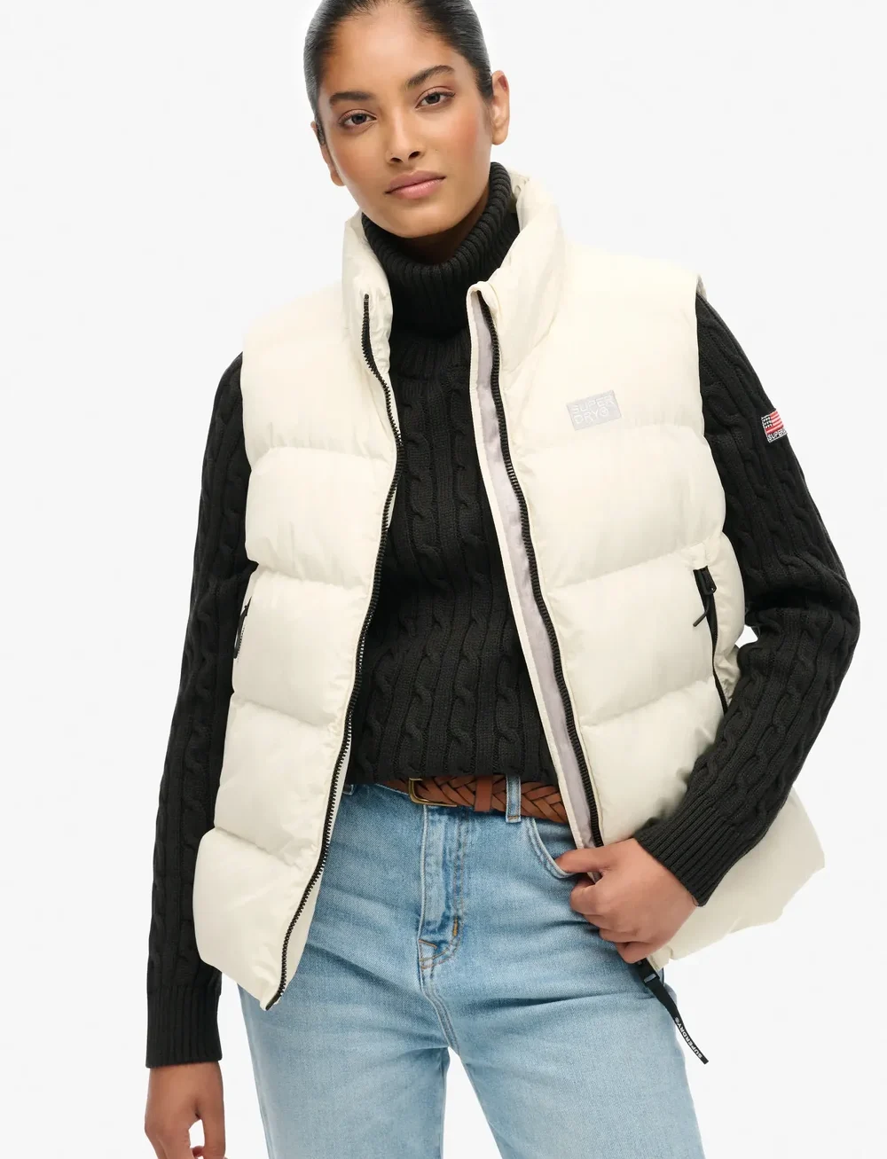 Superdry - SPORTS PUFFER GILET - höstjackor - off white - 0
