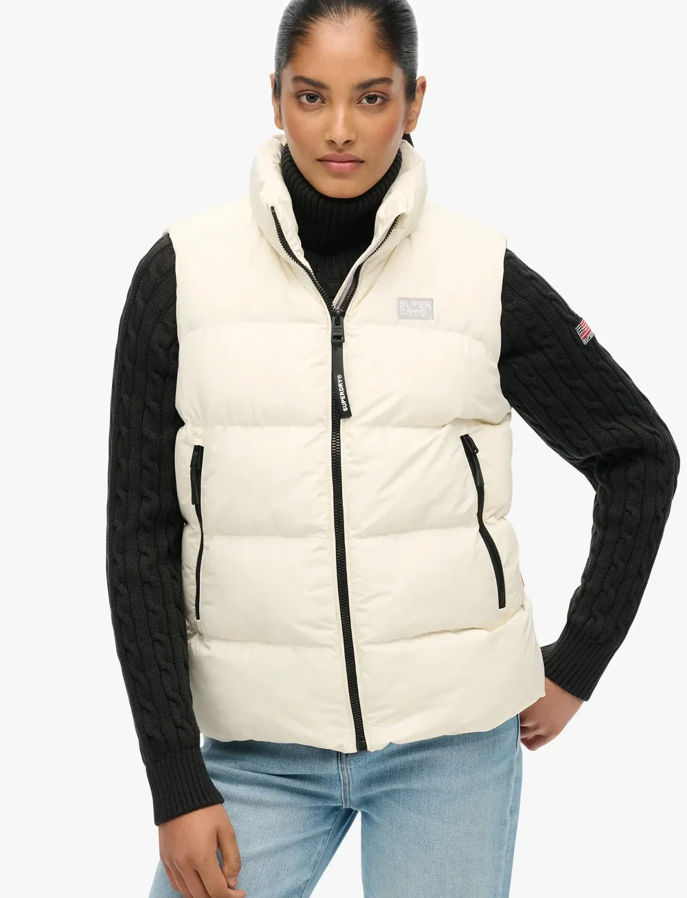 Superdry - SPORTS PUFFER GILET - höstjackor - off white - 3