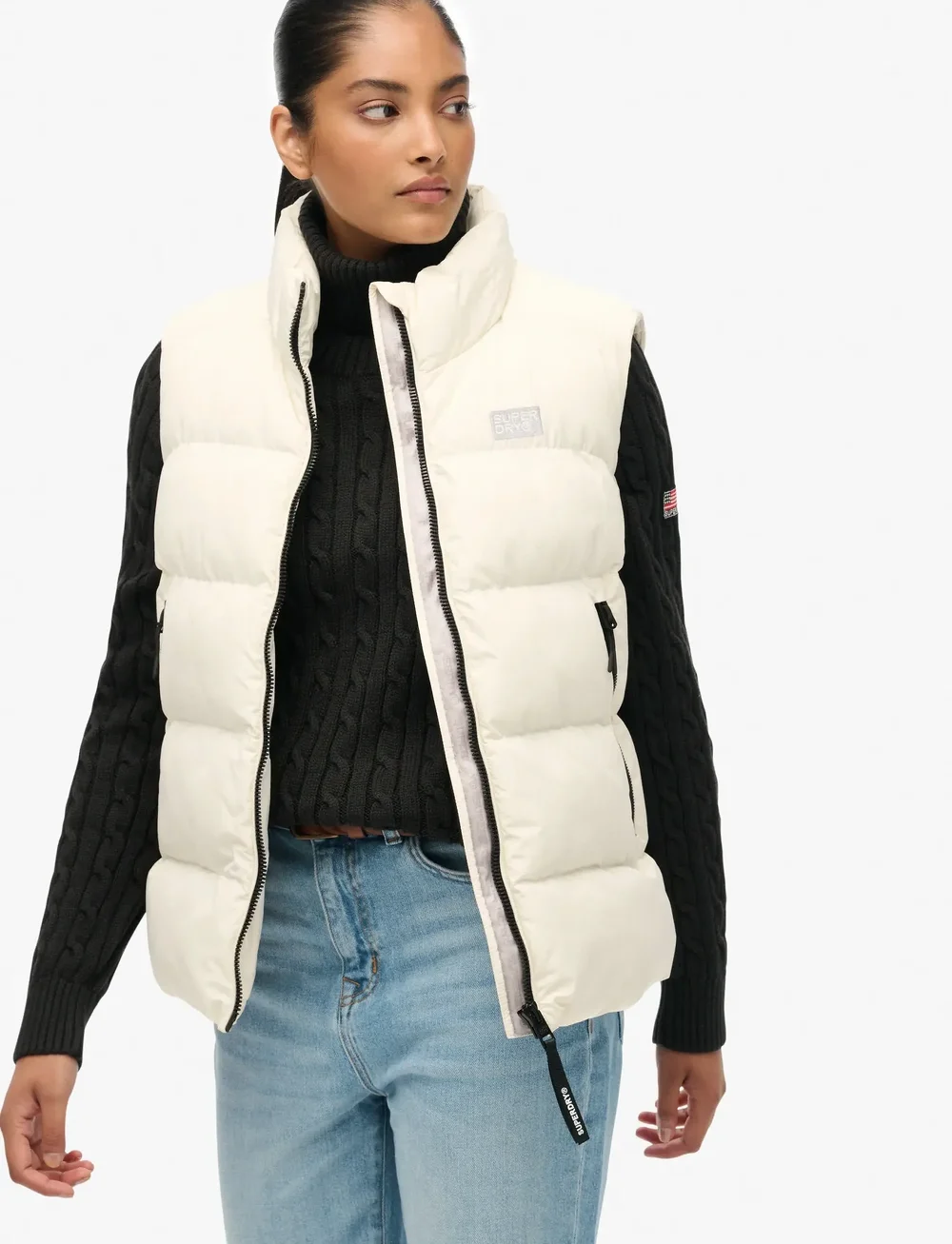 Superdry - SPORTS PUFFER GILET - höstjackor - off white - 4