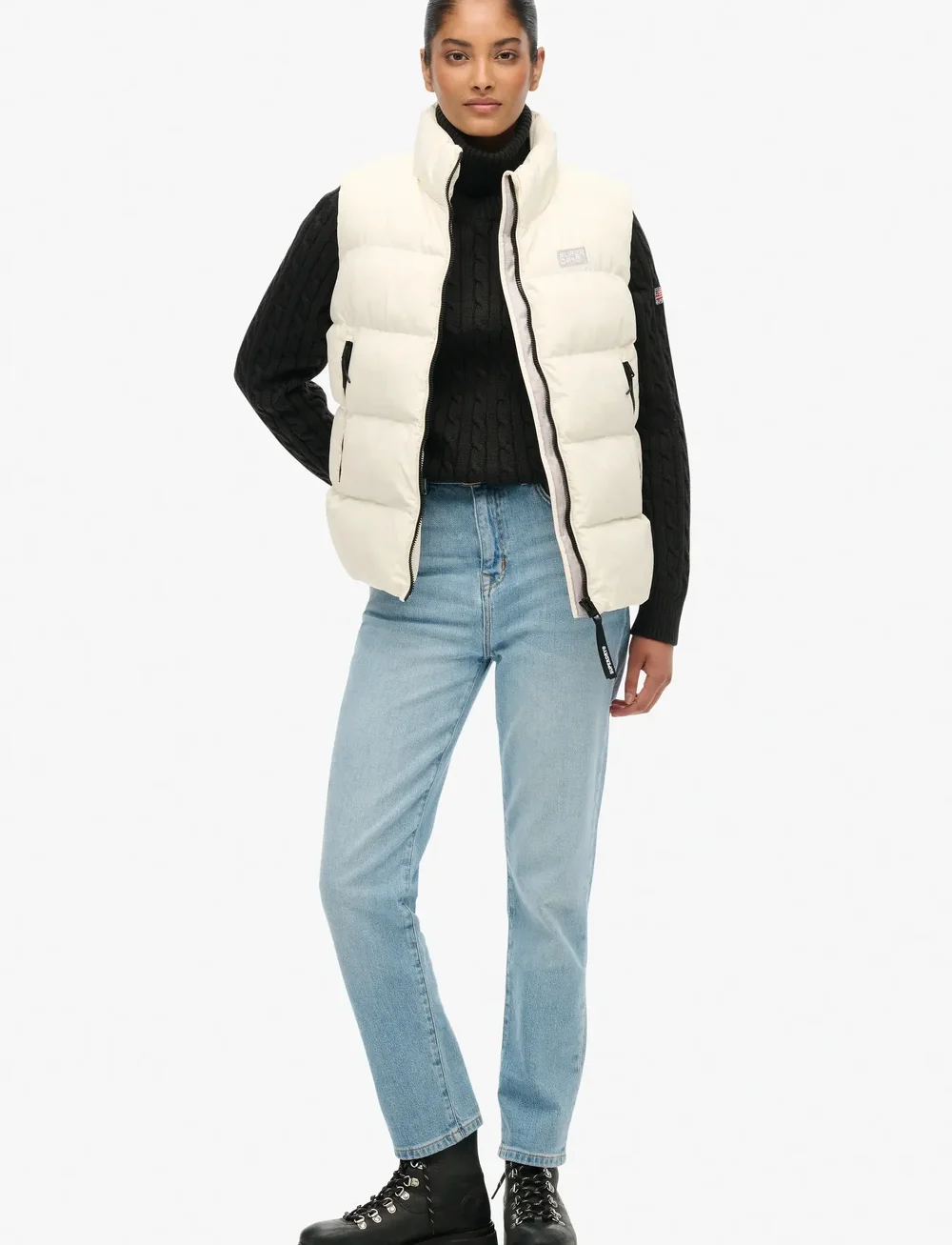 Superdry - SPORTS PUFFER GILET - höstjackor - off white - 5