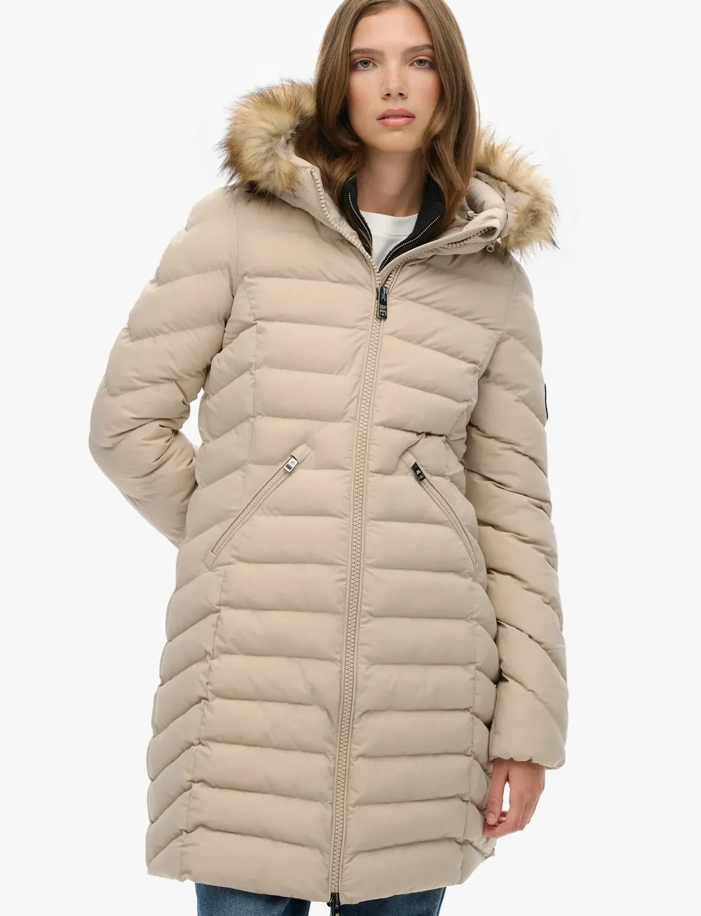 Superdry - FUJI FAUX FUR HOOD MID LENGTH - dunkappor - chateau grey - 3