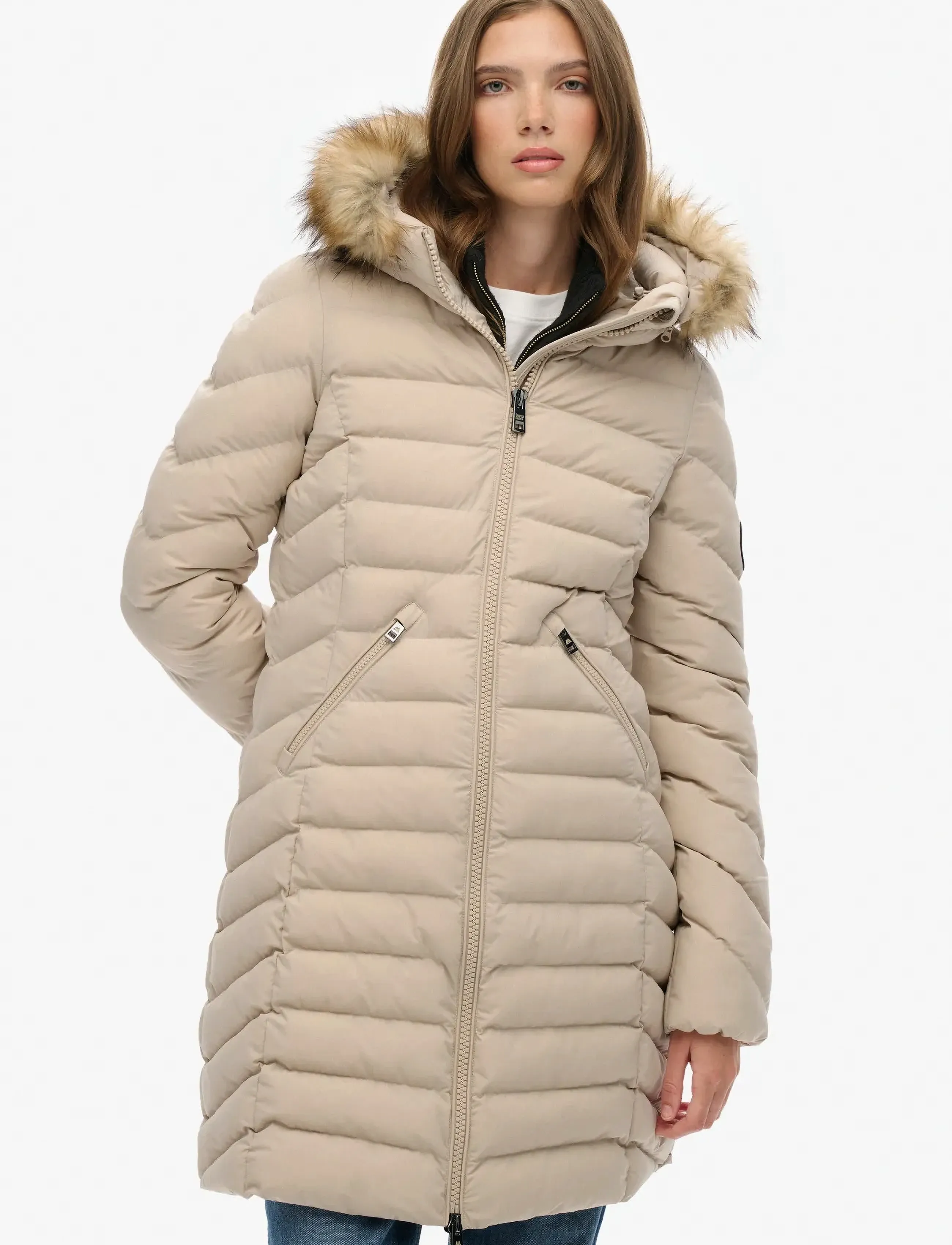 Superdry - FUJI FAUX FUR HOOD MID LENGTH - winterjacken - chateau grey - 3