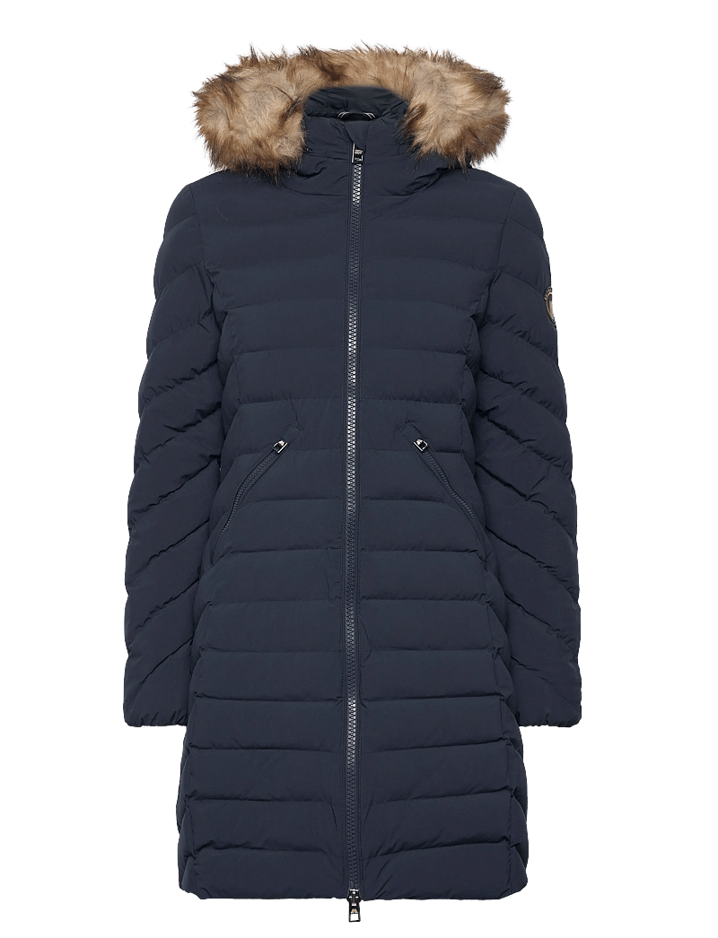 Superdry - FUJI FAUX FUR HOOD MID LENGTH - dunkappor - eclipse navy - 1