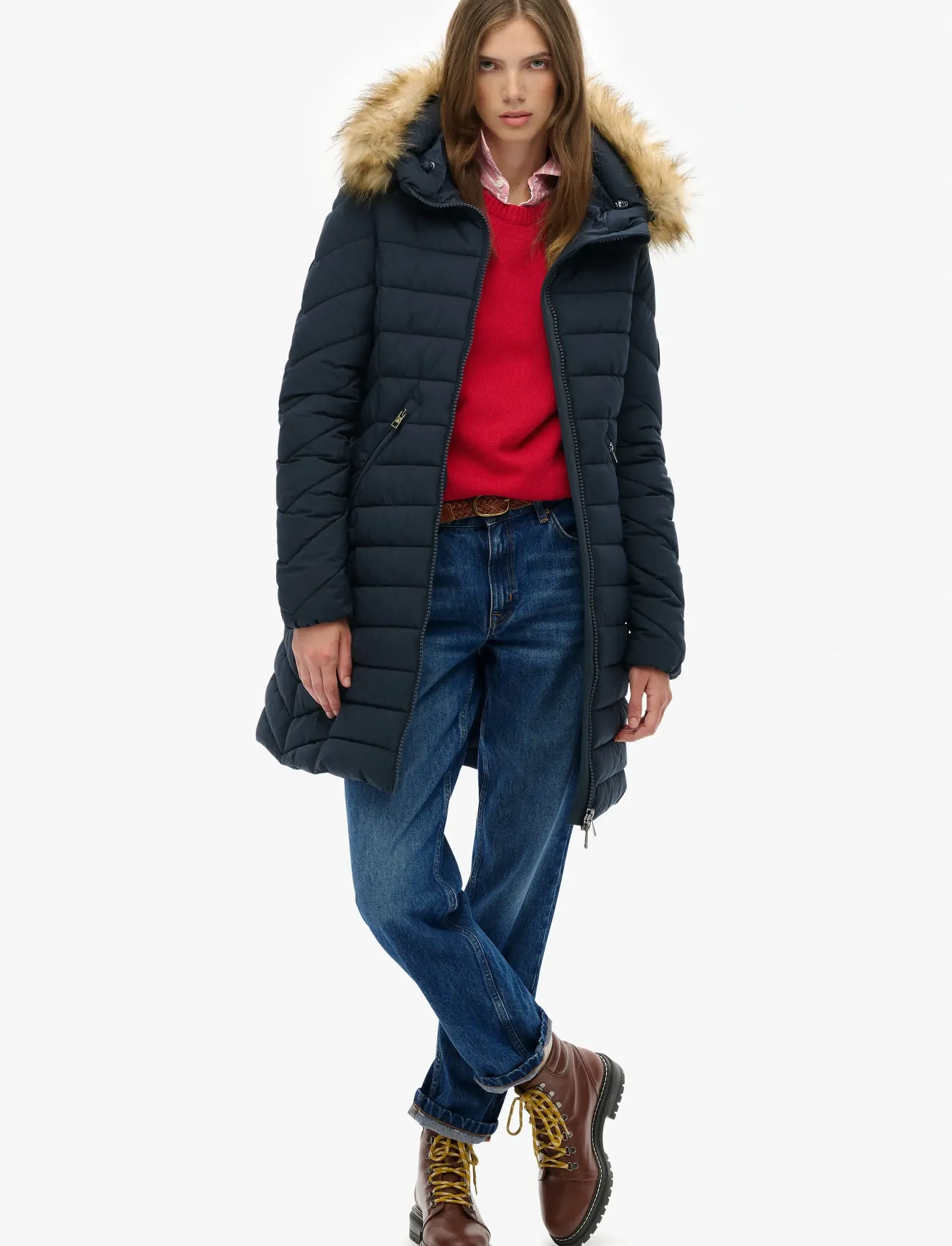 Fuji Faux Fur Hood Mid Length 7