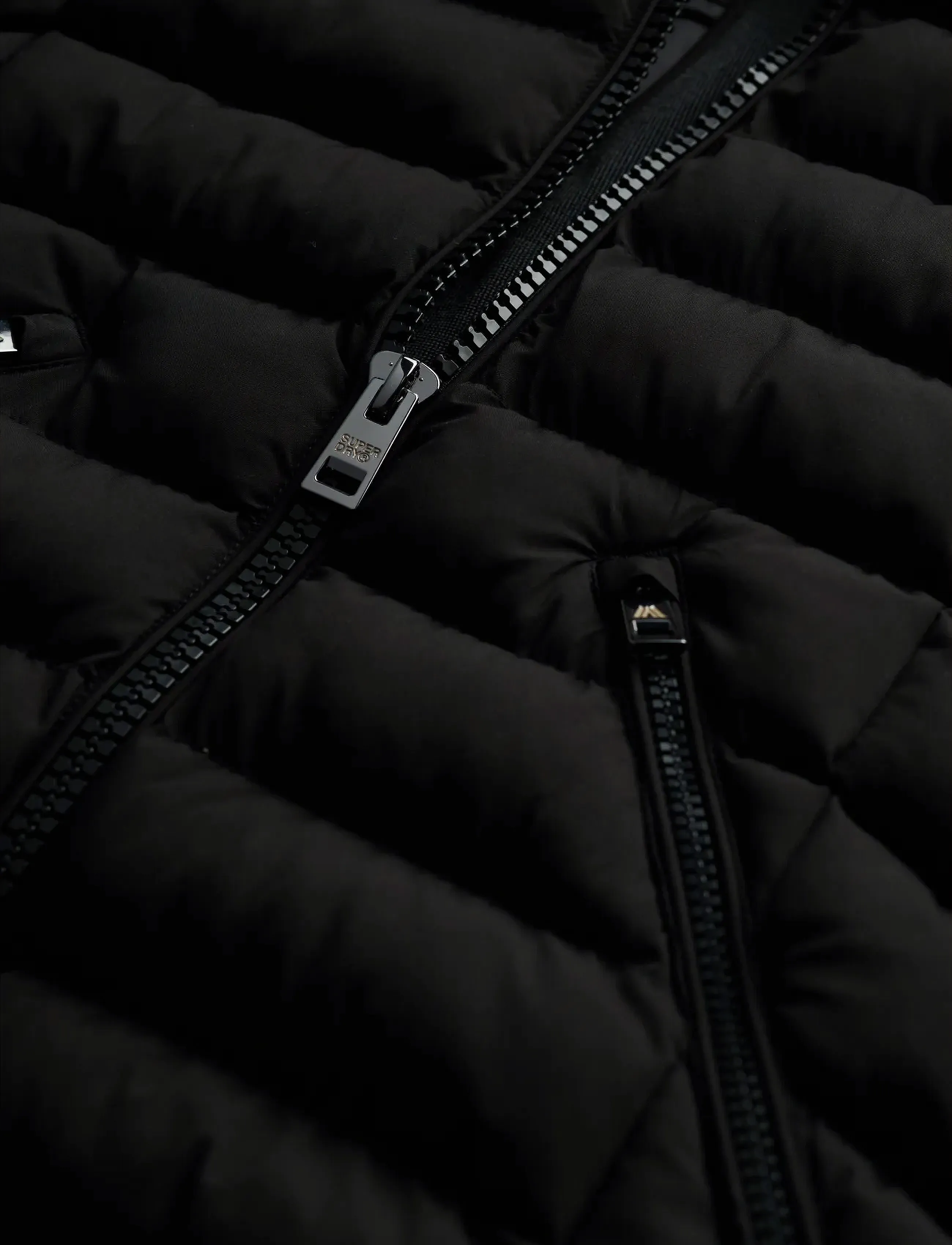 Superdry - FUJI FAUX FUR HOODED LONGLINE - léttir jakkar - black - 2