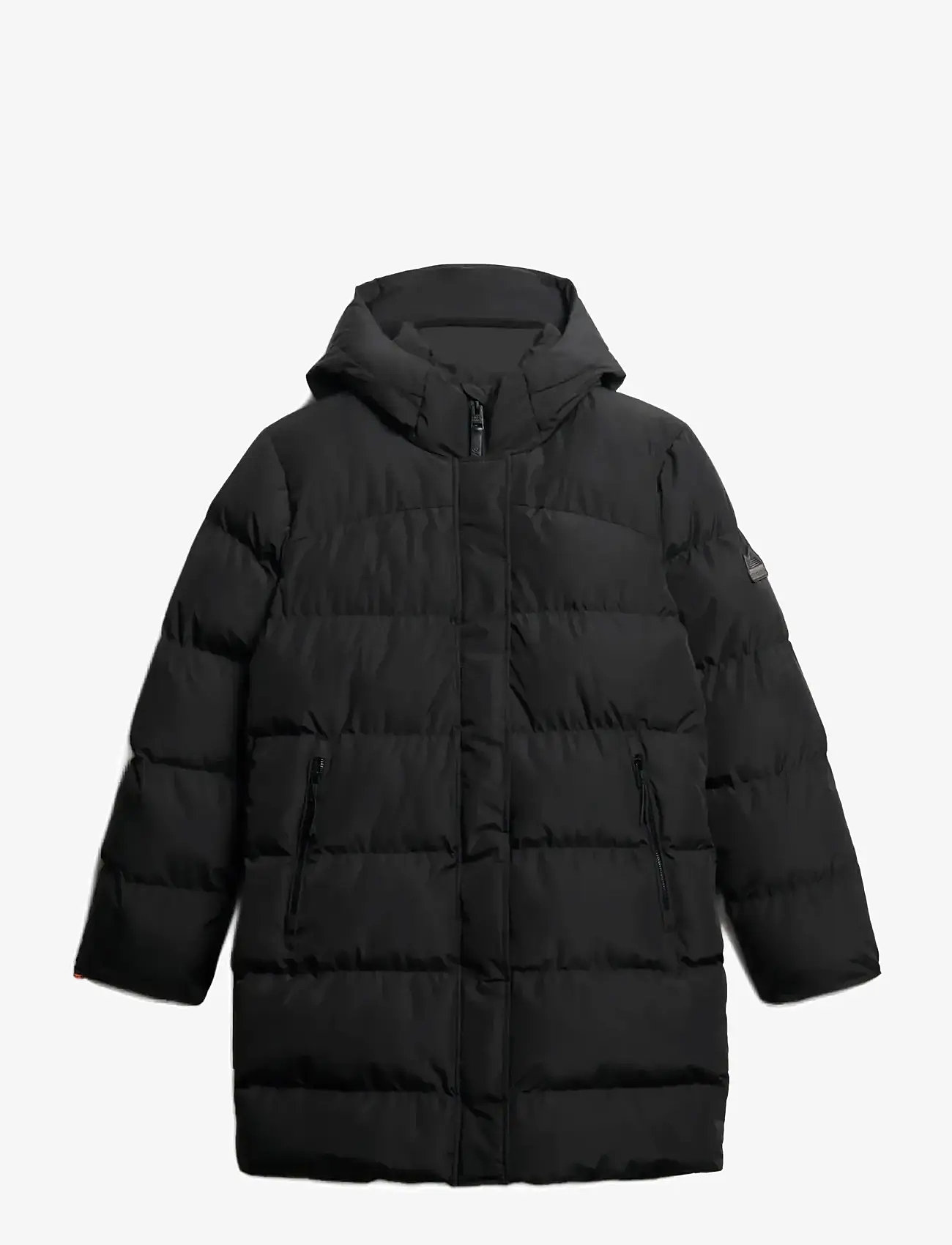 Superdry - HOODED SPORTS PUFFER MID JKT - vinterjakker - black - 1