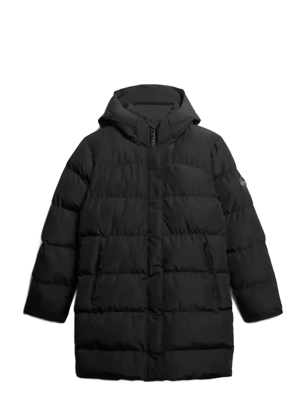 Superdry HOODED SPORTS PUFFER MID JKT - Kleidung - BLACK / black