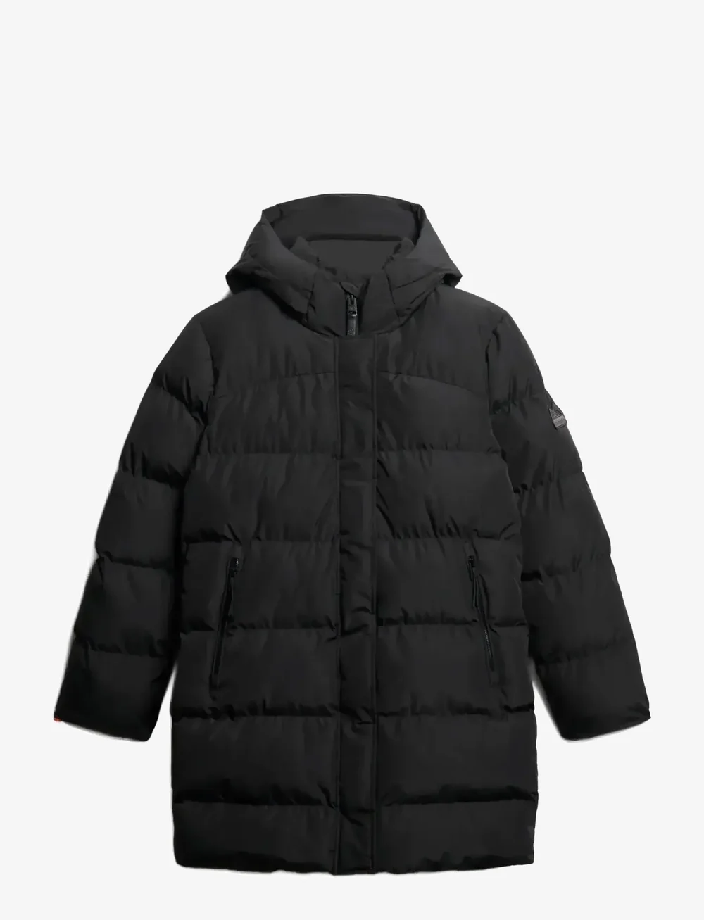 Superdry - HOODED SPORTS PUFFER MID JKT - dunfrakker - black - 1