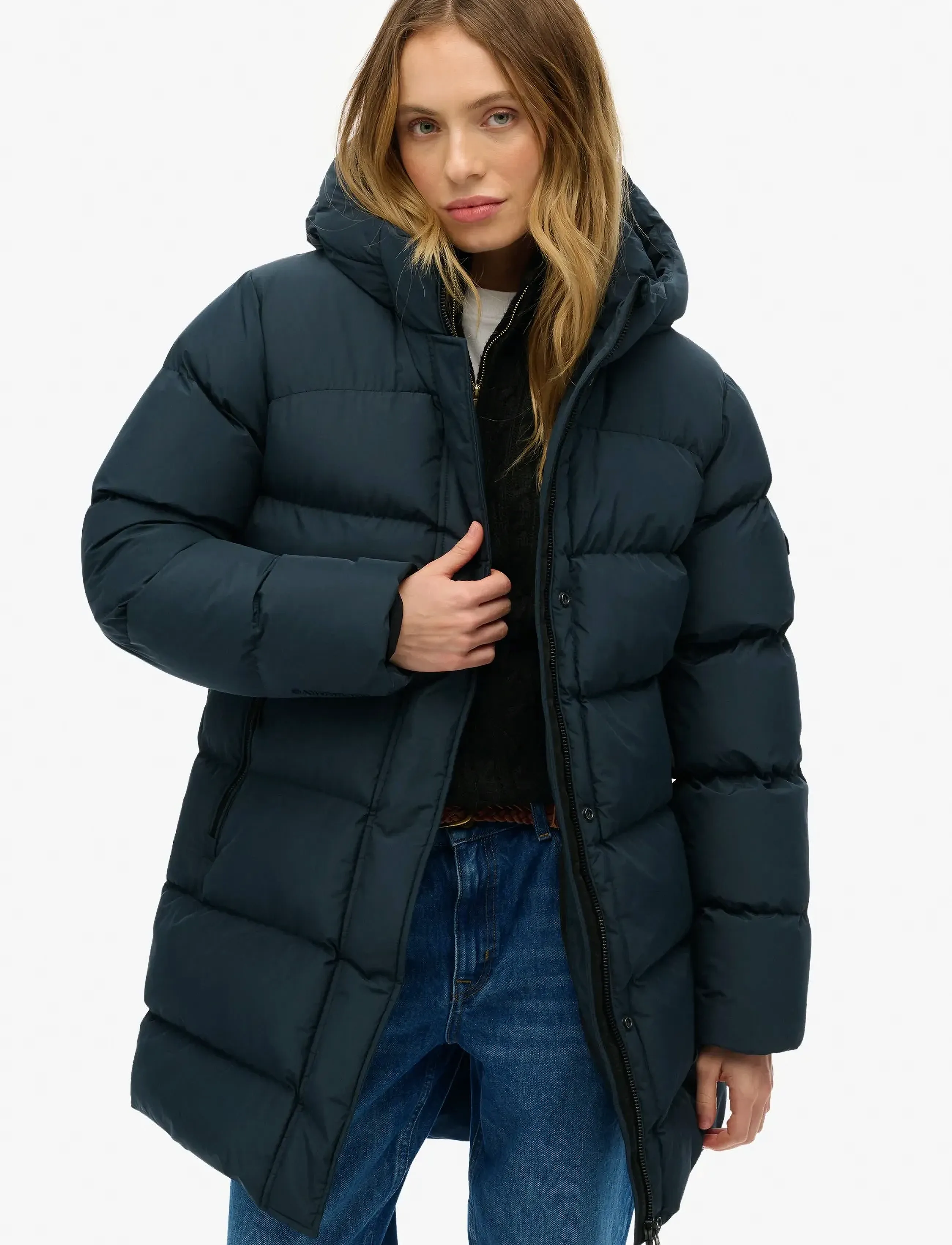 Hooded Sports Puffer Mid Jkt