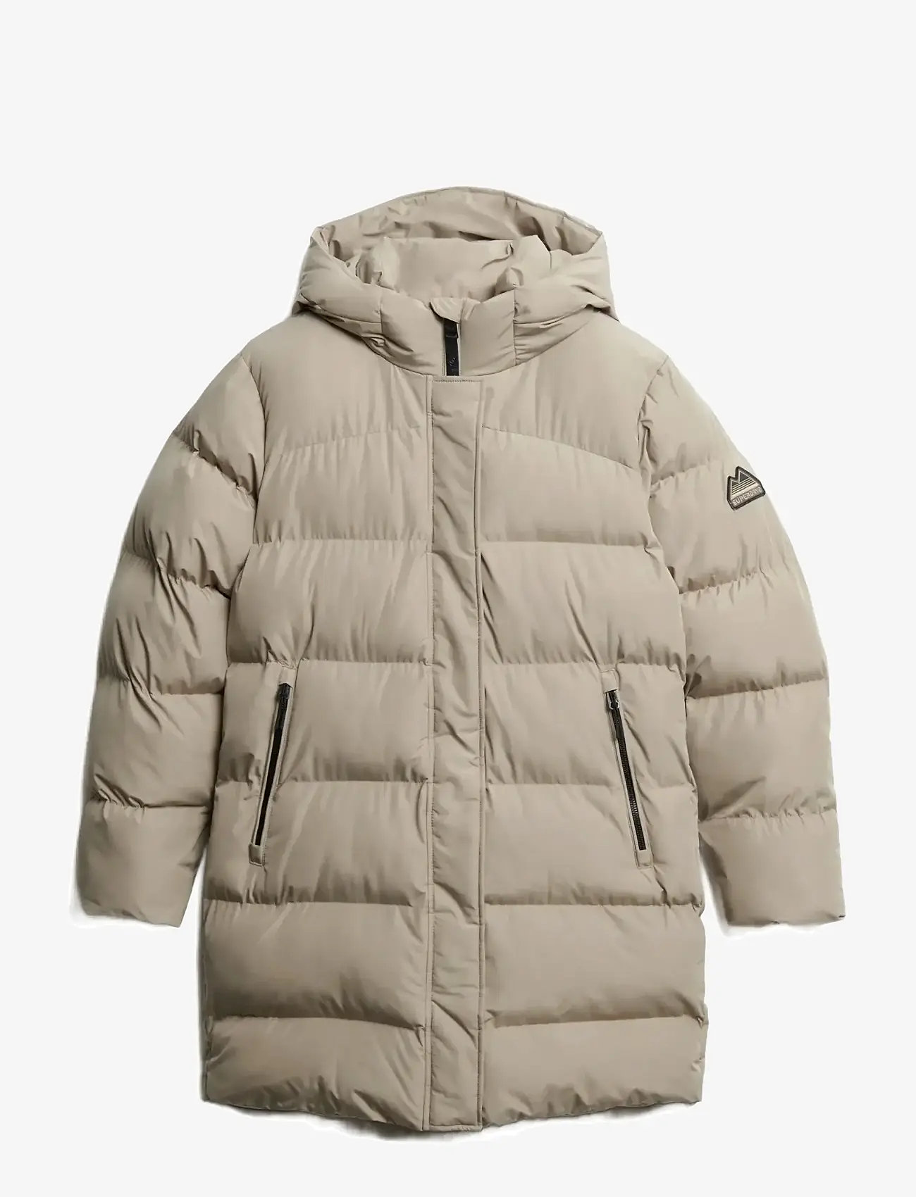 Superdry - HOODED SPORTS PUFFER MID JKT - winterjacken - winter twig beige - 1