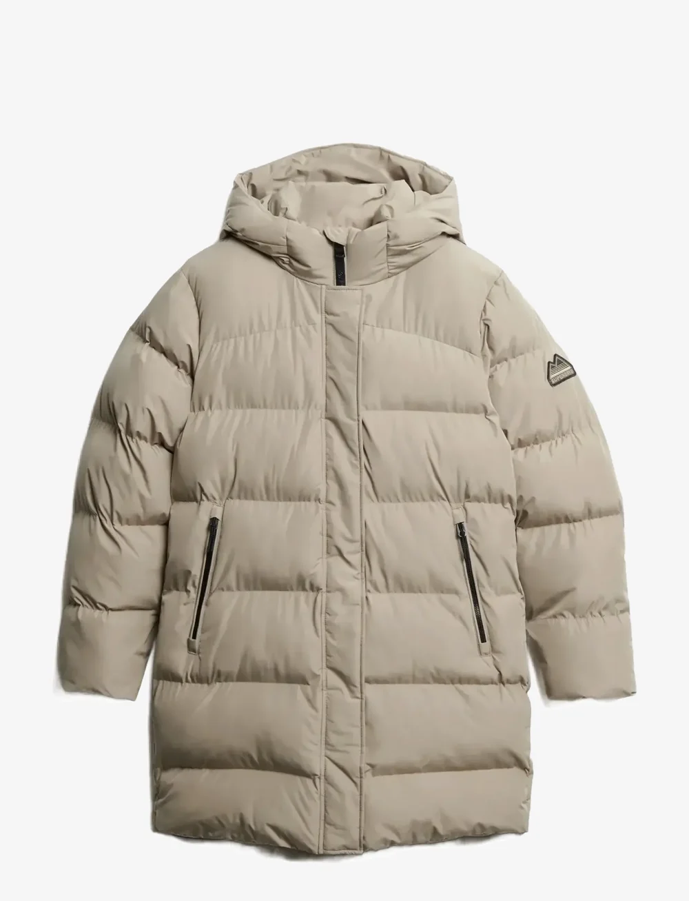 Superdry - HOODED SPORTS PUFFER MID JKT - dunfrakker - winter twig beige - 0