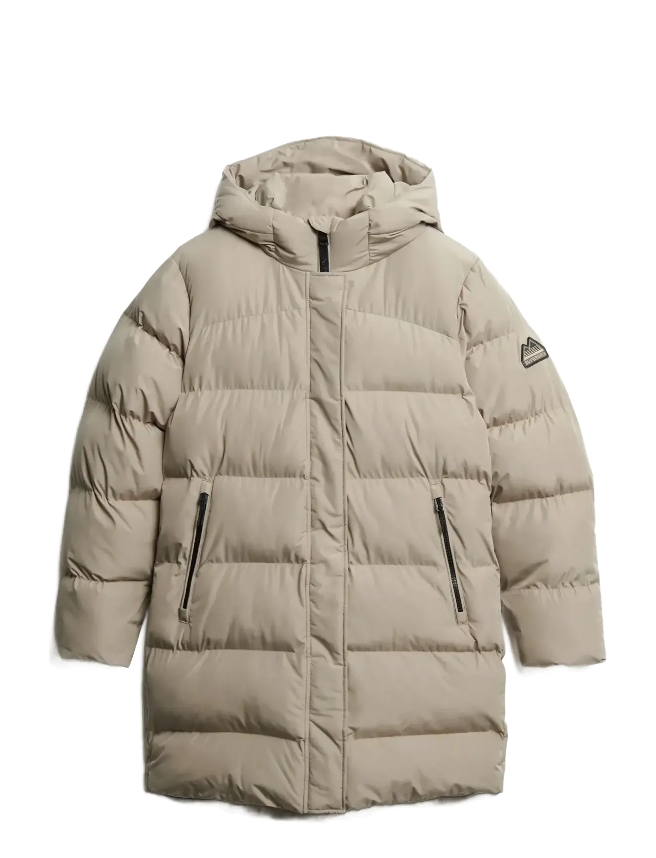 Superdry HOODED SPORTS PUFFER MID JKT - Superdry - WINTER TWIG BEIGE / beige